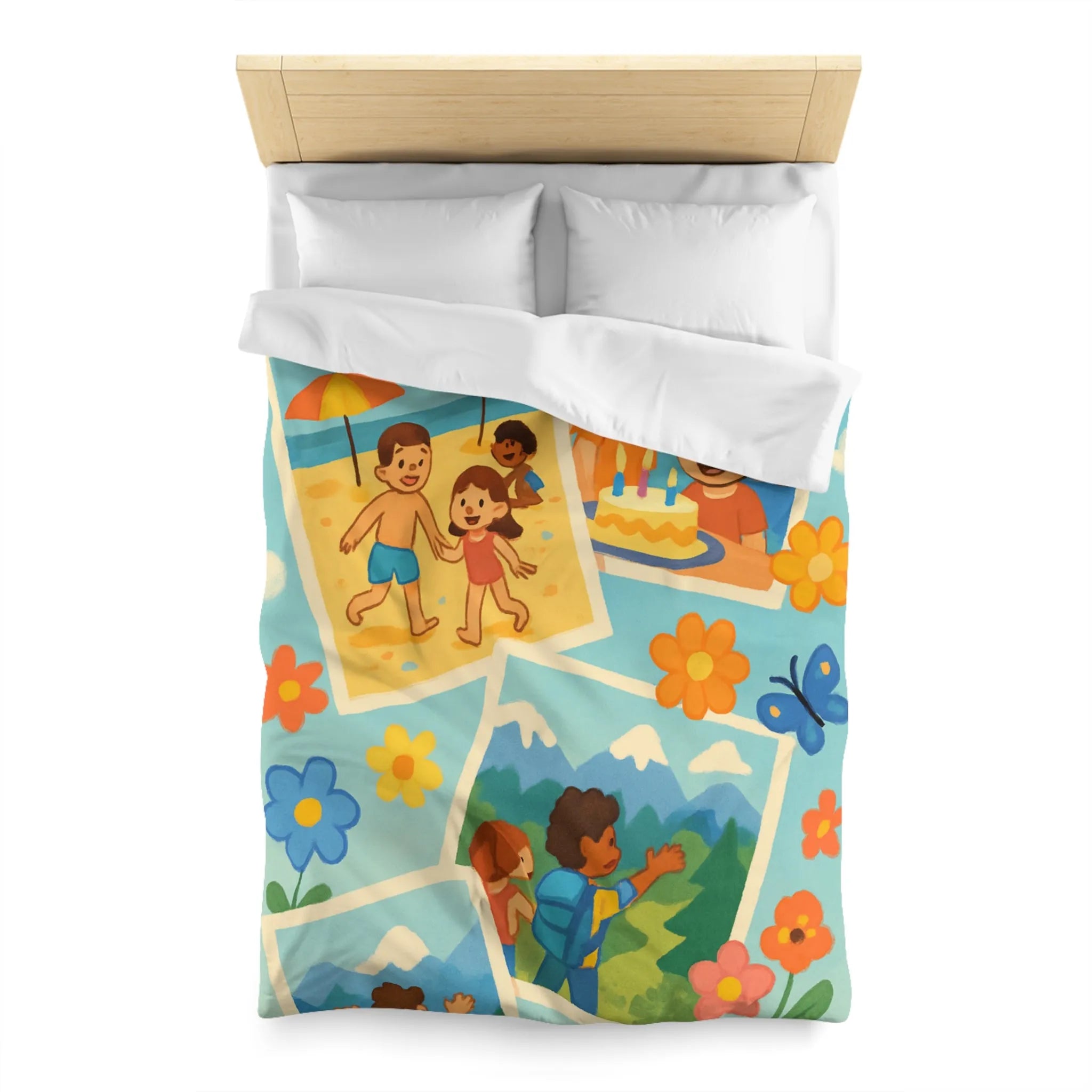 Housse de Couette Enfant : Aventures Ludiques en Été avec Amis et Nature