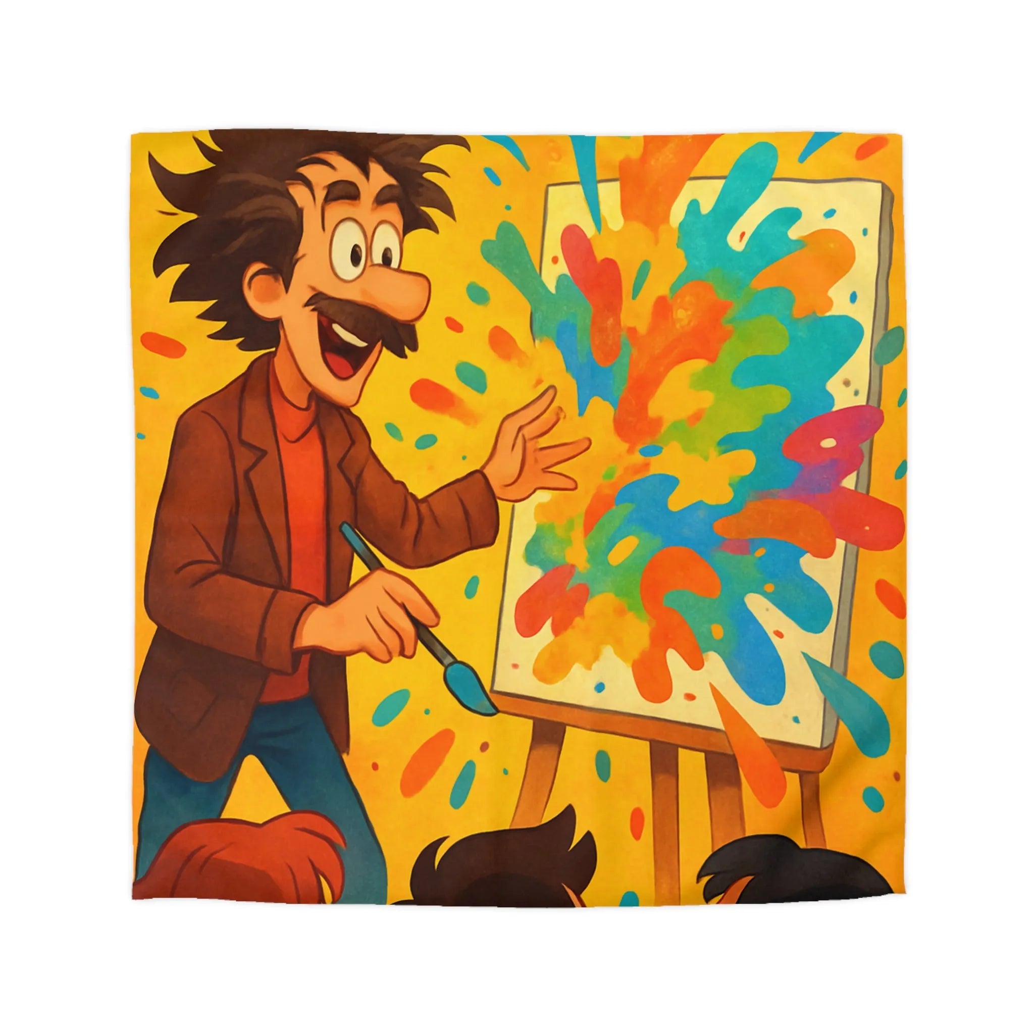 Housse de couette inspirée d'artiste créatif avec explosion de couleurs vibrantes et joyeuses