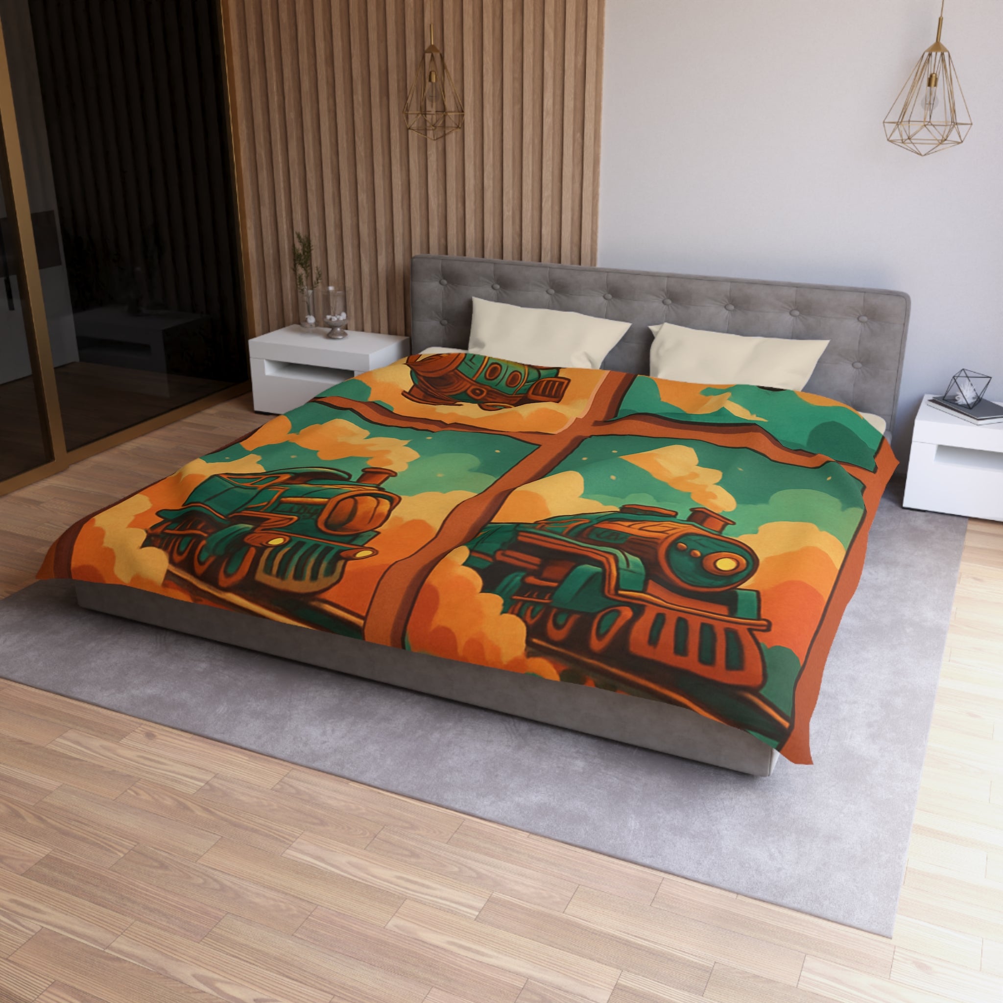 Housse de Couette Microfibre Design Artistique Moderne Décoration Chambre Confort Premium