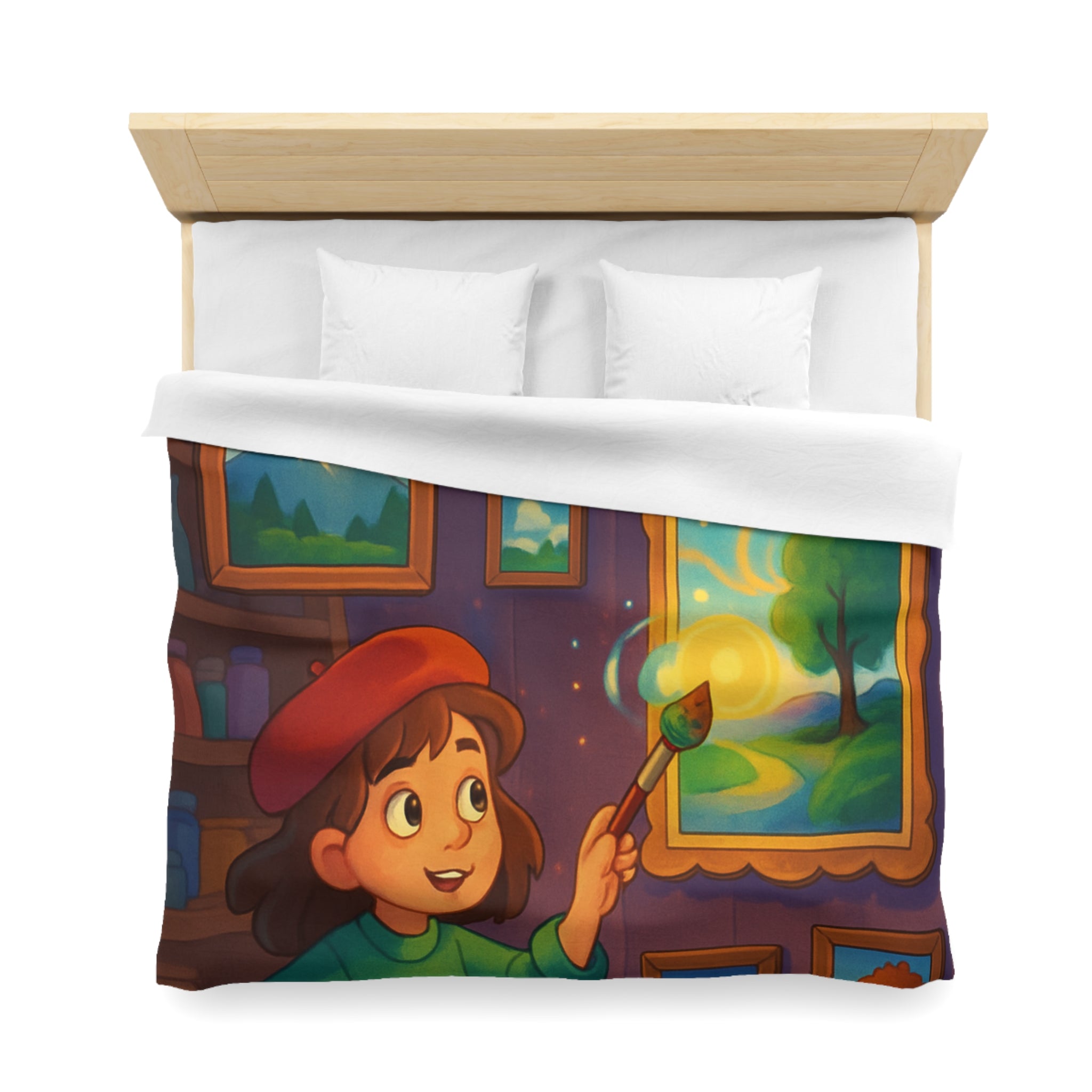 Housse de Couette Microfibre Illustration Unique Design Moderne Décoration Intérieure Raffinée