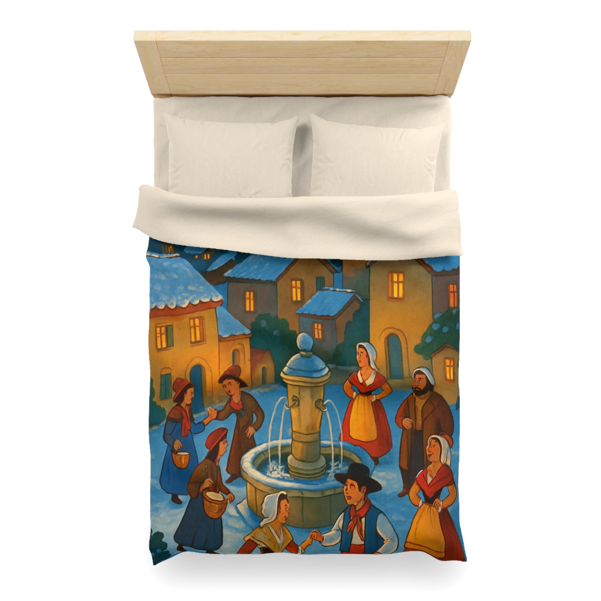 Housse de Couette Microfibre Design Artistique Moderne Décoration Chambre Confort Premium