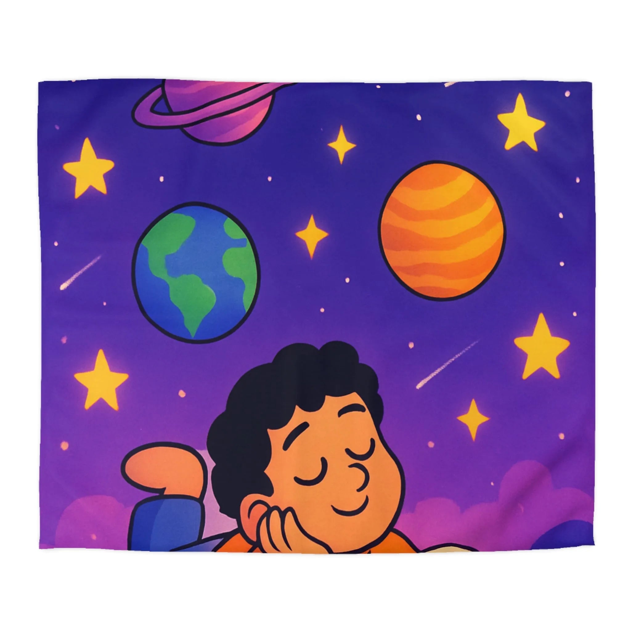 Housse de couette enfant cosmos rêve étoiles planètes univers magique et coloré