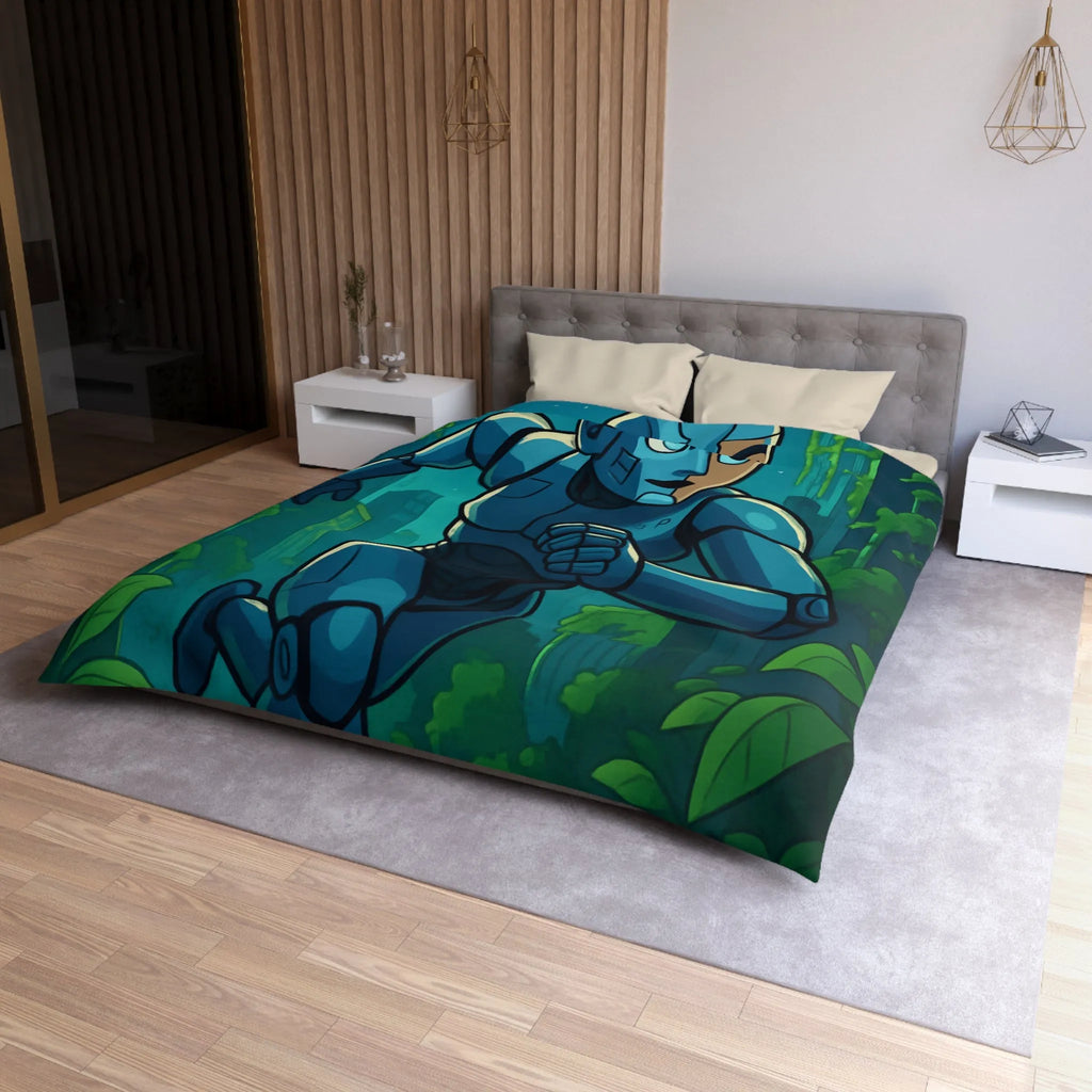 Housse de Couette Microfibre Art Graphique Contemporain Style Décoratif Chambre Tendance