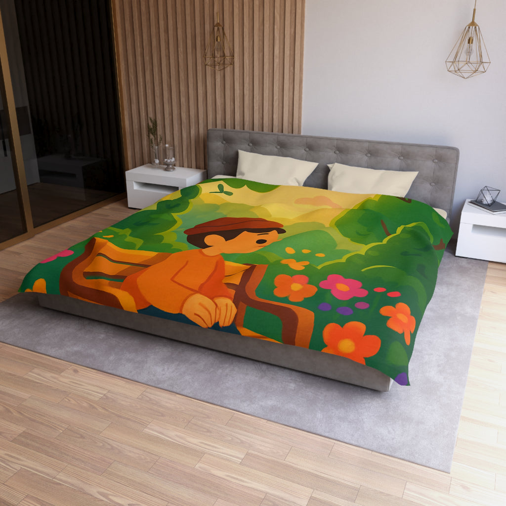 Housse de Couette Microfibre Design Artistique Moderne Décoration Chambre Confort Premium