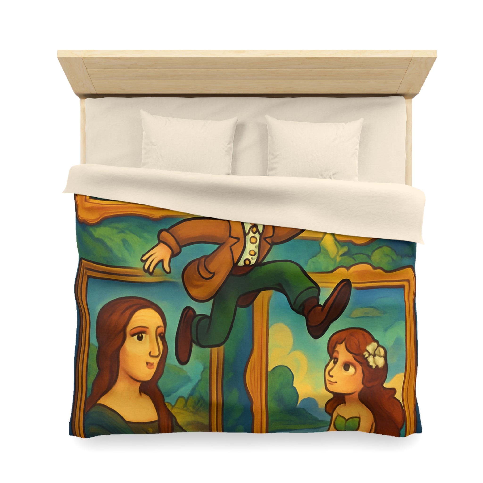 Housse de Couette Microfibre Design Artistique Moderne Décoration Chambre Confort Premium