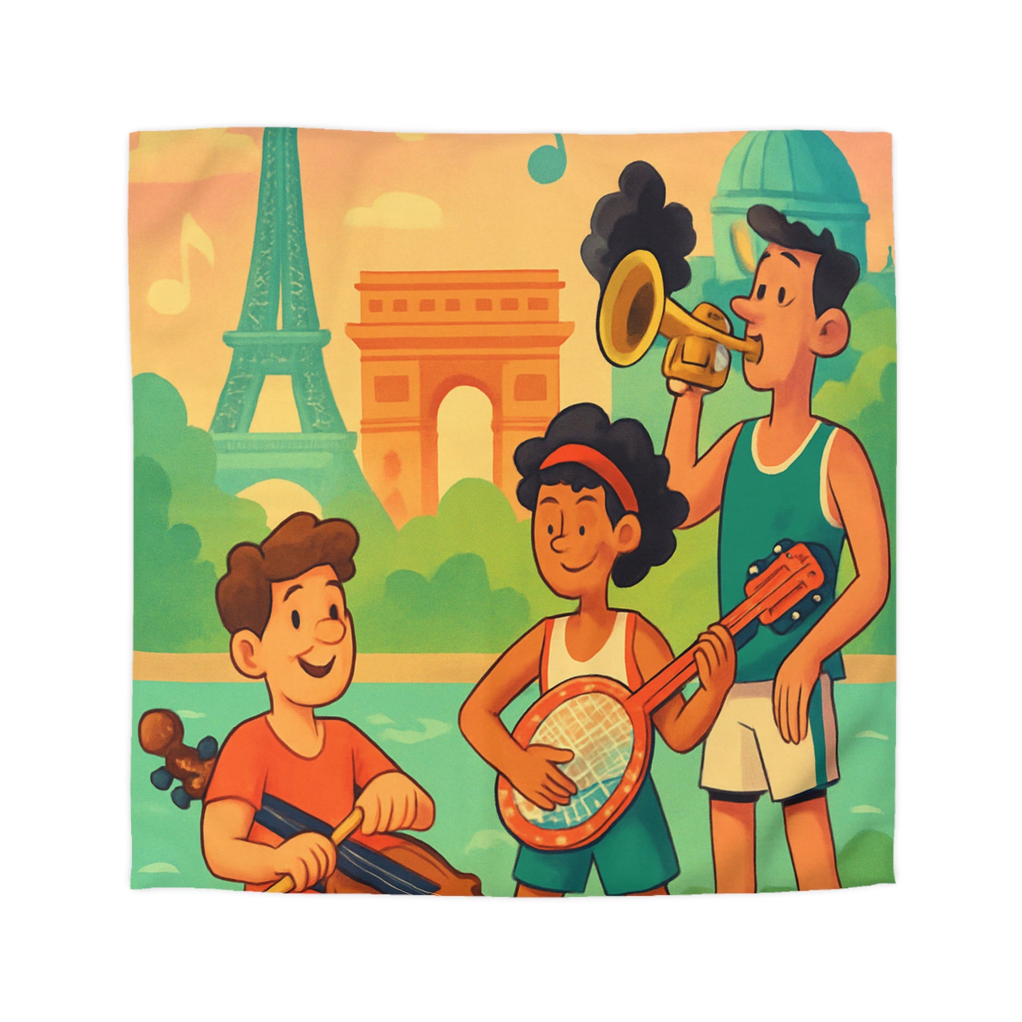 Housse de Couette Microfibre Illustration Unique Design Moderne Décoration Intérieure Raffinée