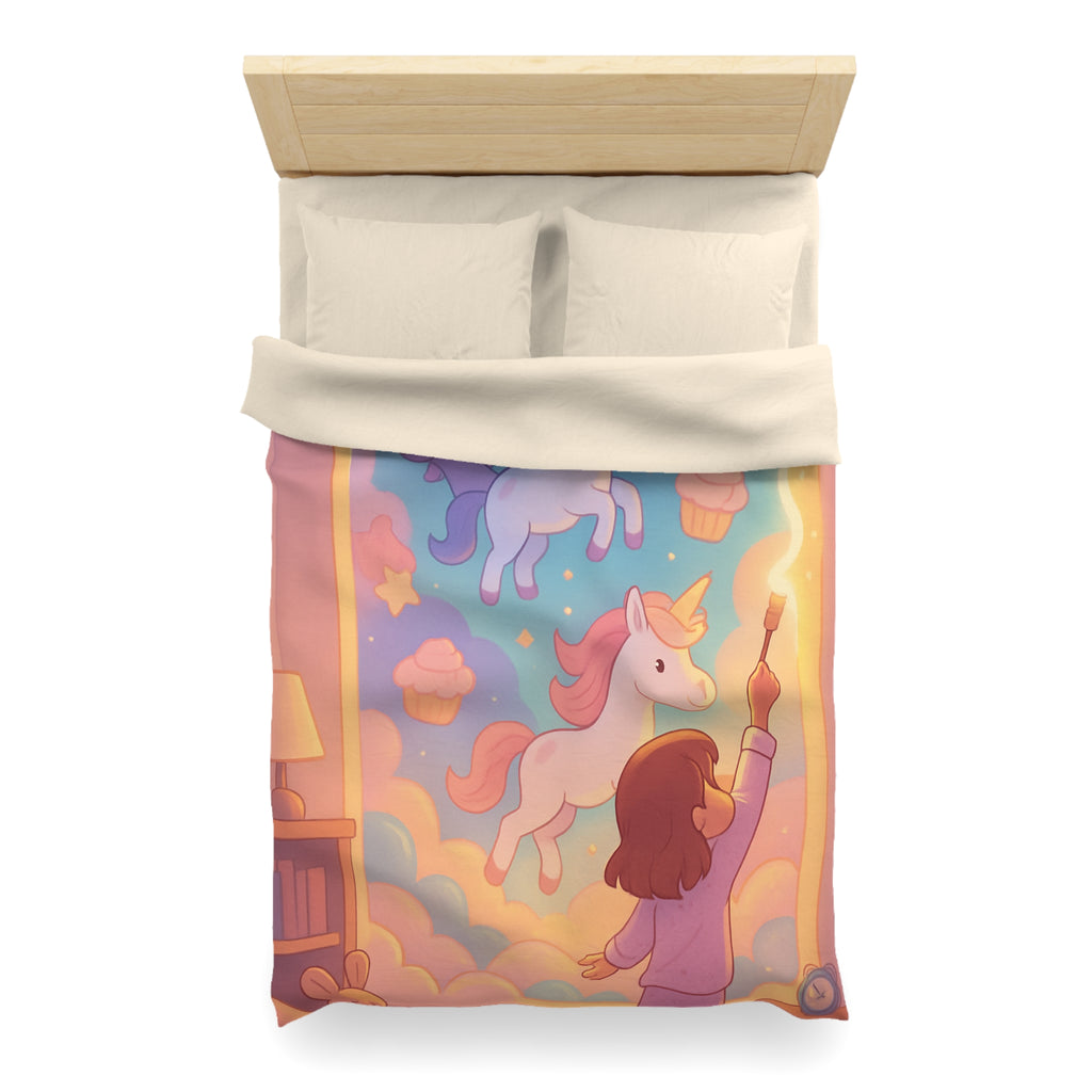 Housse de Couette Microfibre Design Artistique Moderne Décoration Chambre Confort Premium