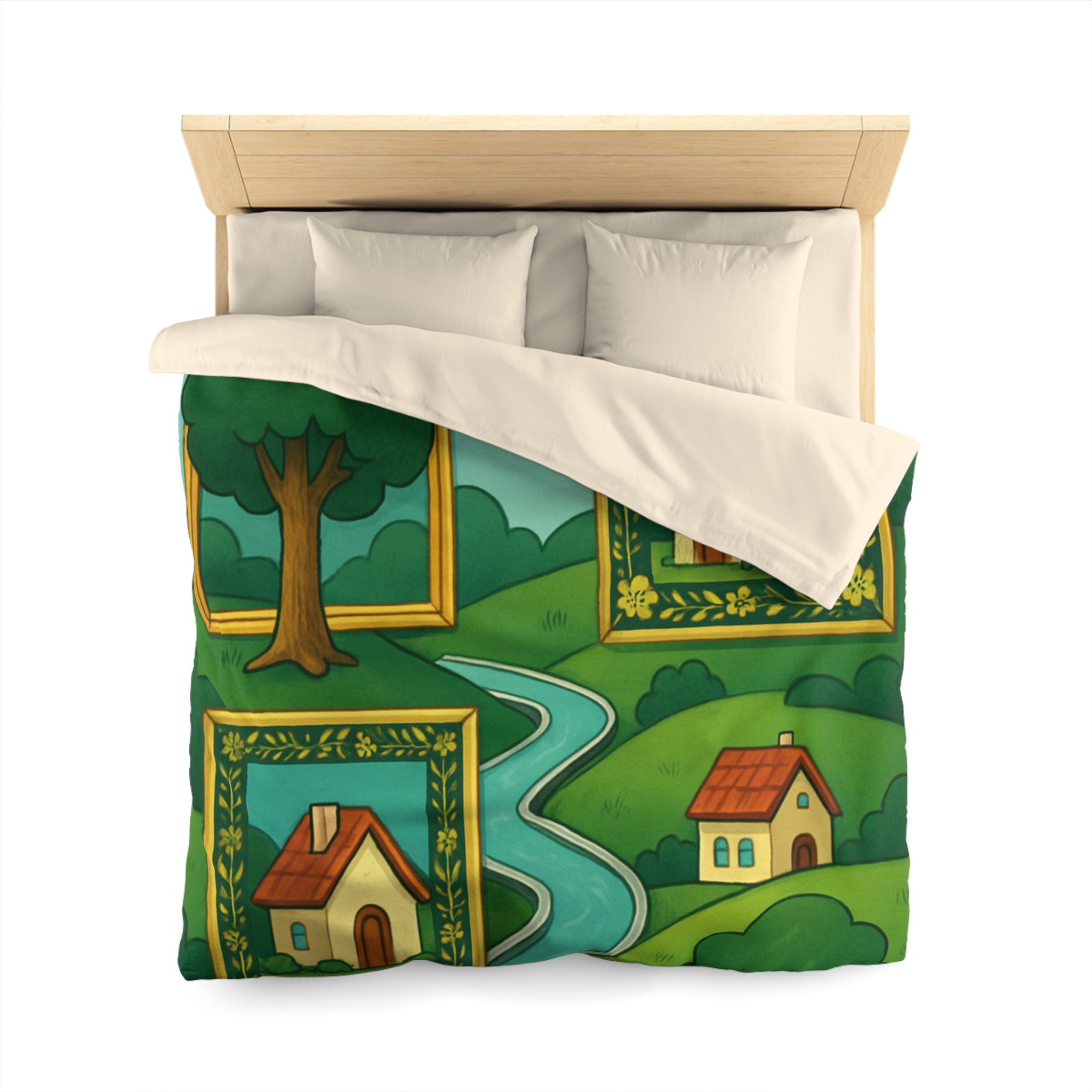 Housse de Couette Microfibre Design Artistique Moderne Décoration Chambre Confort Premium