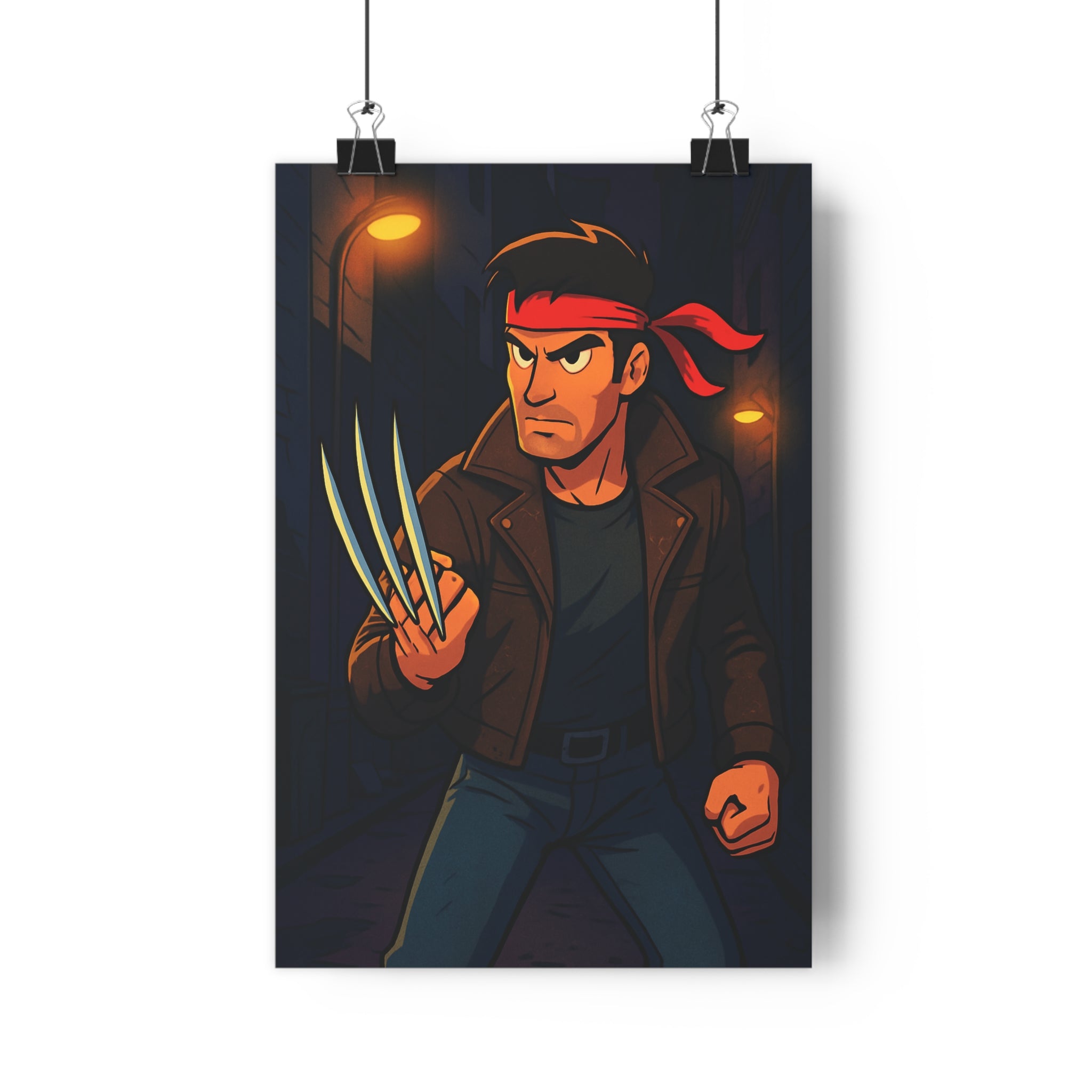 Poster décoratif héroïque urbain sombre orange moderne salon chambre dynamique intense art graphique qualité