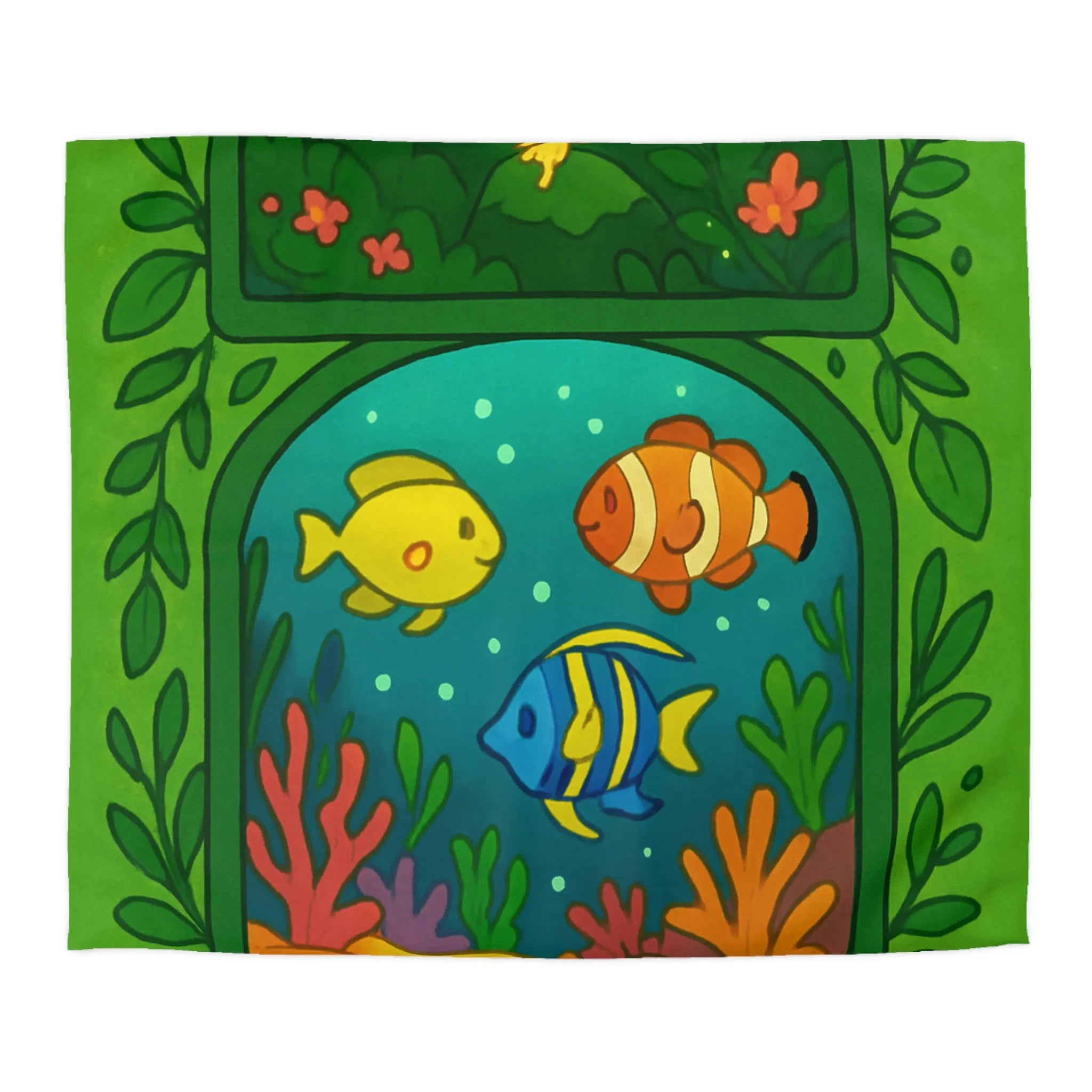 Housse de couette colorée avec motifs féeriques, océaniques et désertiques pour ambiance magique