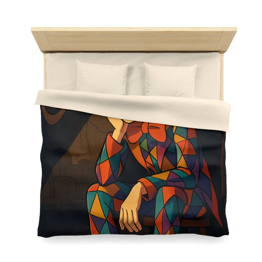 Housse de couette clown triste aux motifs colorés pour chambre unique et artistique