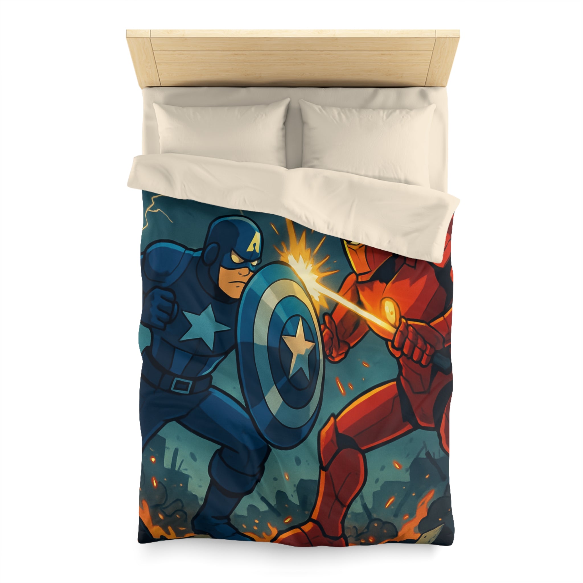 Housse de Couette Microfibre Design Artistique Moderne Décoration Chambre Confort Premium
