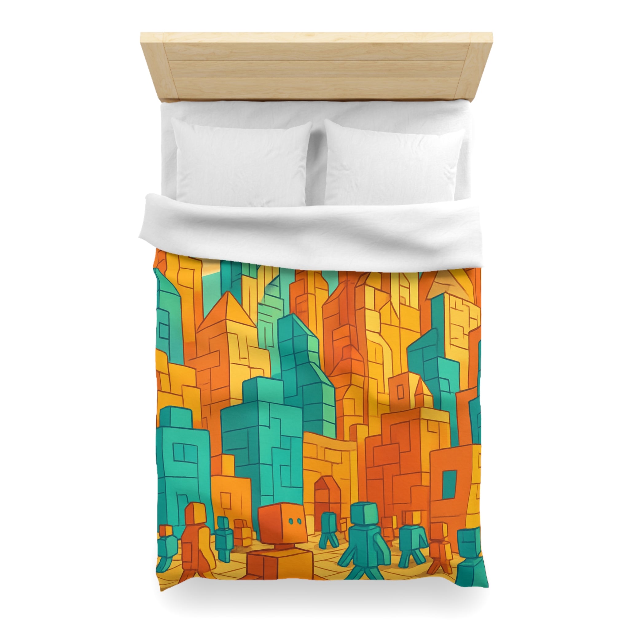 Housse de Couette Microfibre Design Artistique Moderne Décoration Chambre Confort Premium