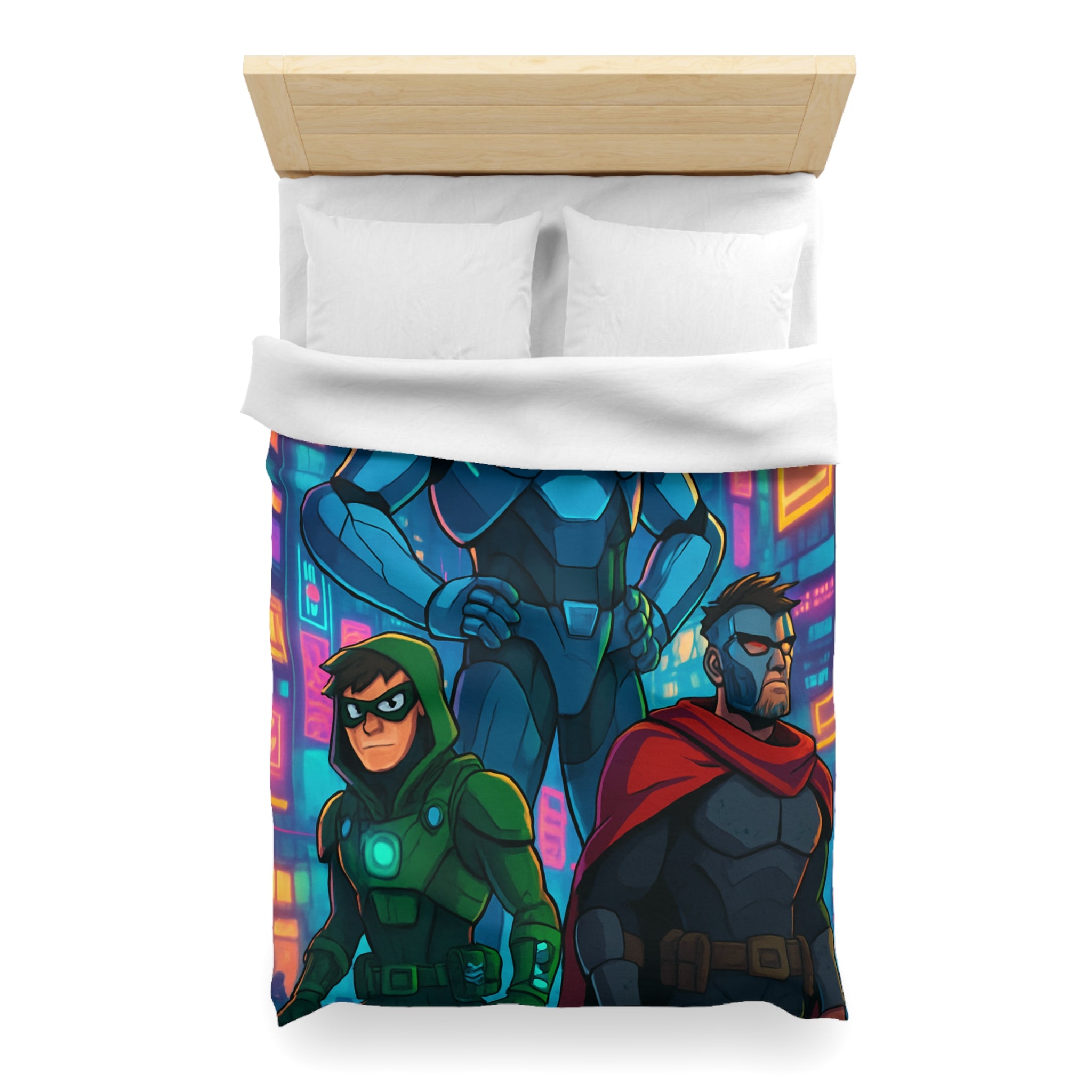 Housse de Couette Microfibre Illustration Unique Design Moderne Décoration Intérieure Raffinée