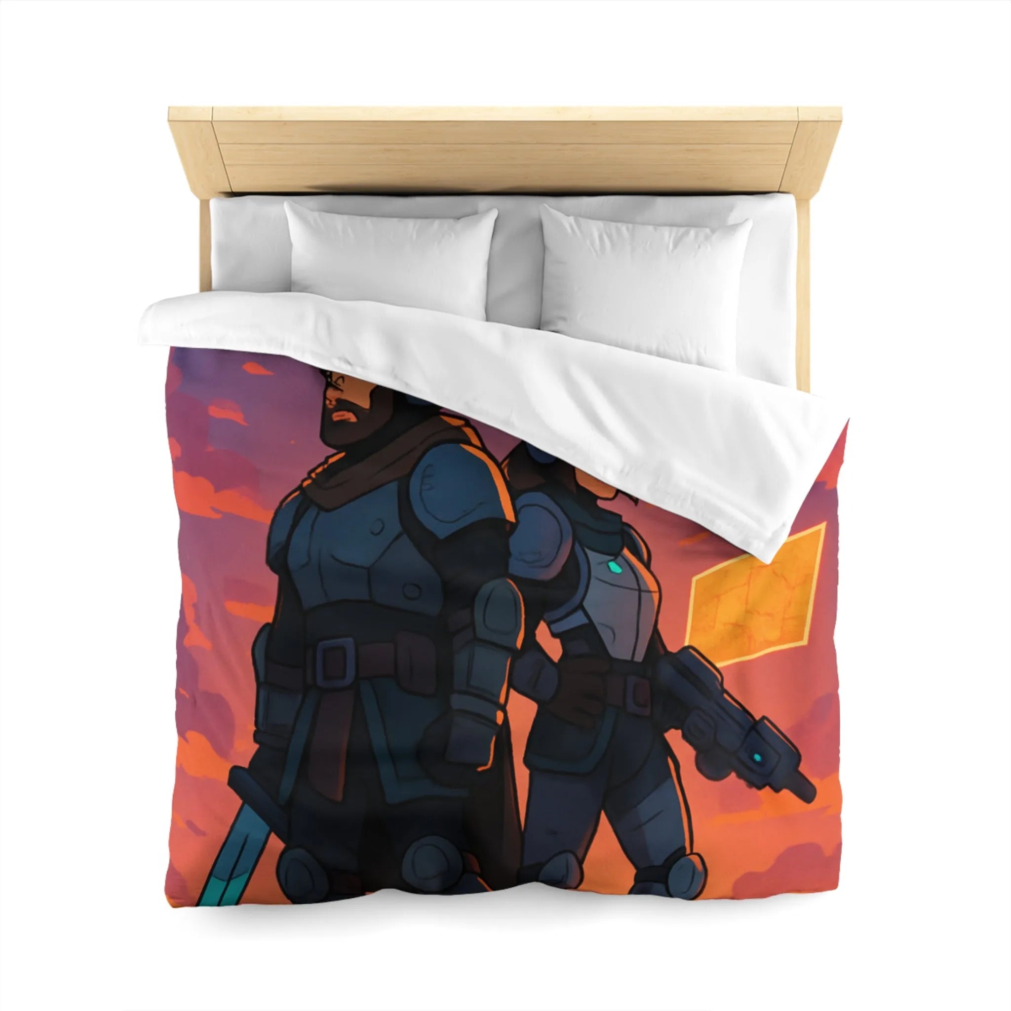 Explorez des mondes futuristes avec cette housse de couette au design captivant