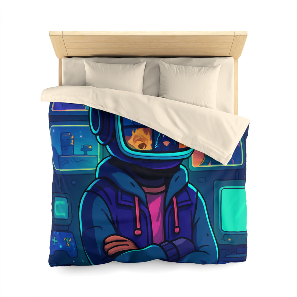 Plongée En Épopée Virtuelle Avec Dessins Animés Futuristes Pour Housse De Couette