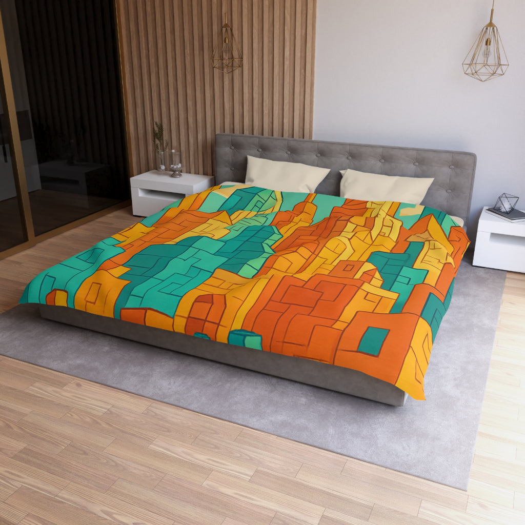 Housse de Couette Microfibre Design Artistique Moderne Décoration Chambre Confort Premium