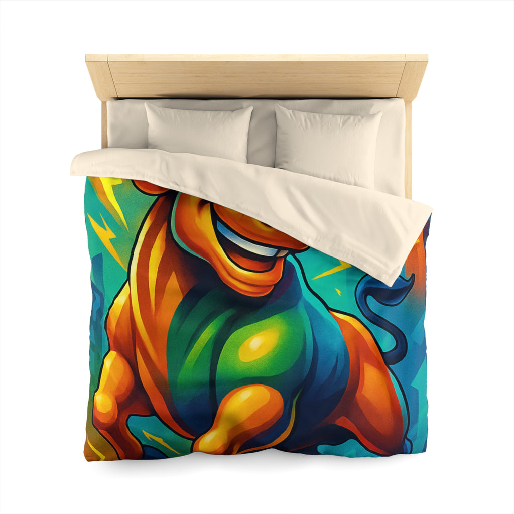 Illustration dynamique d'un taureau énergique avec gratte-ciel modernes et flèches ascendantes