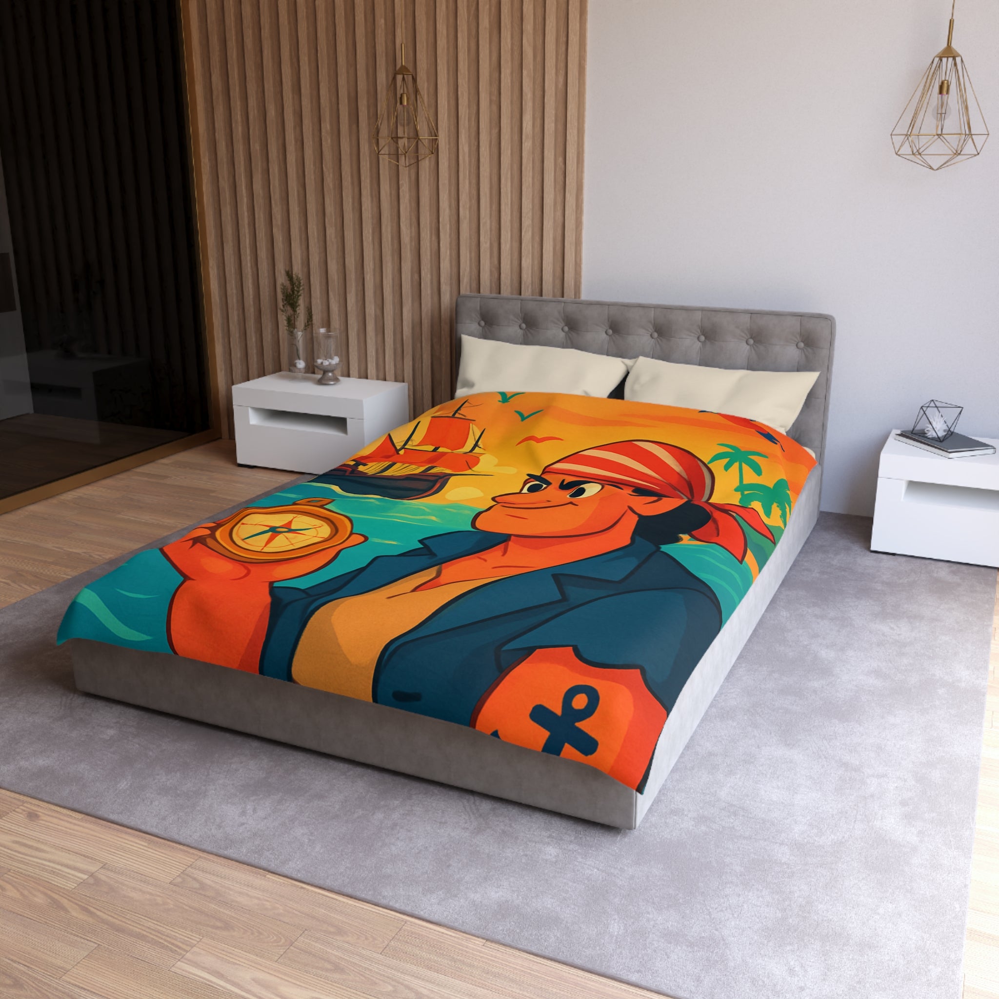 Housse de Couette Microfibre Illustration Unique Design Moderne Décoration Intérieure Raffinée