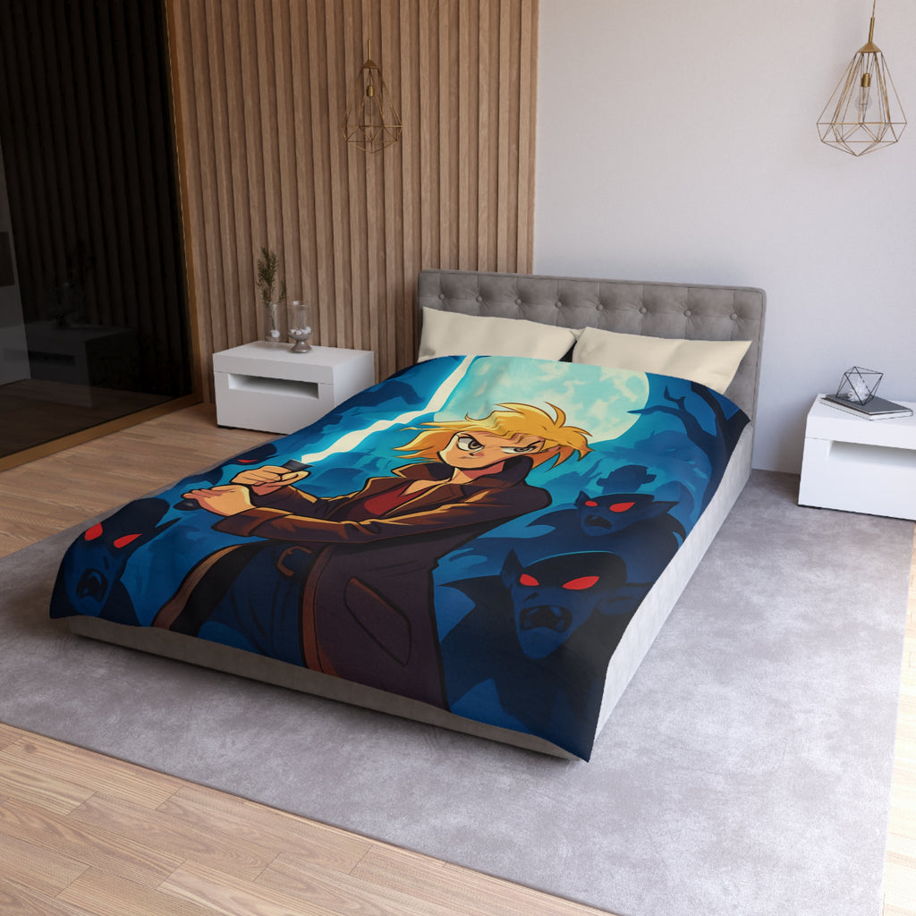 Housse de Couette Microfibre Motif Créatif Original Style Contemporain Chambre Élégante