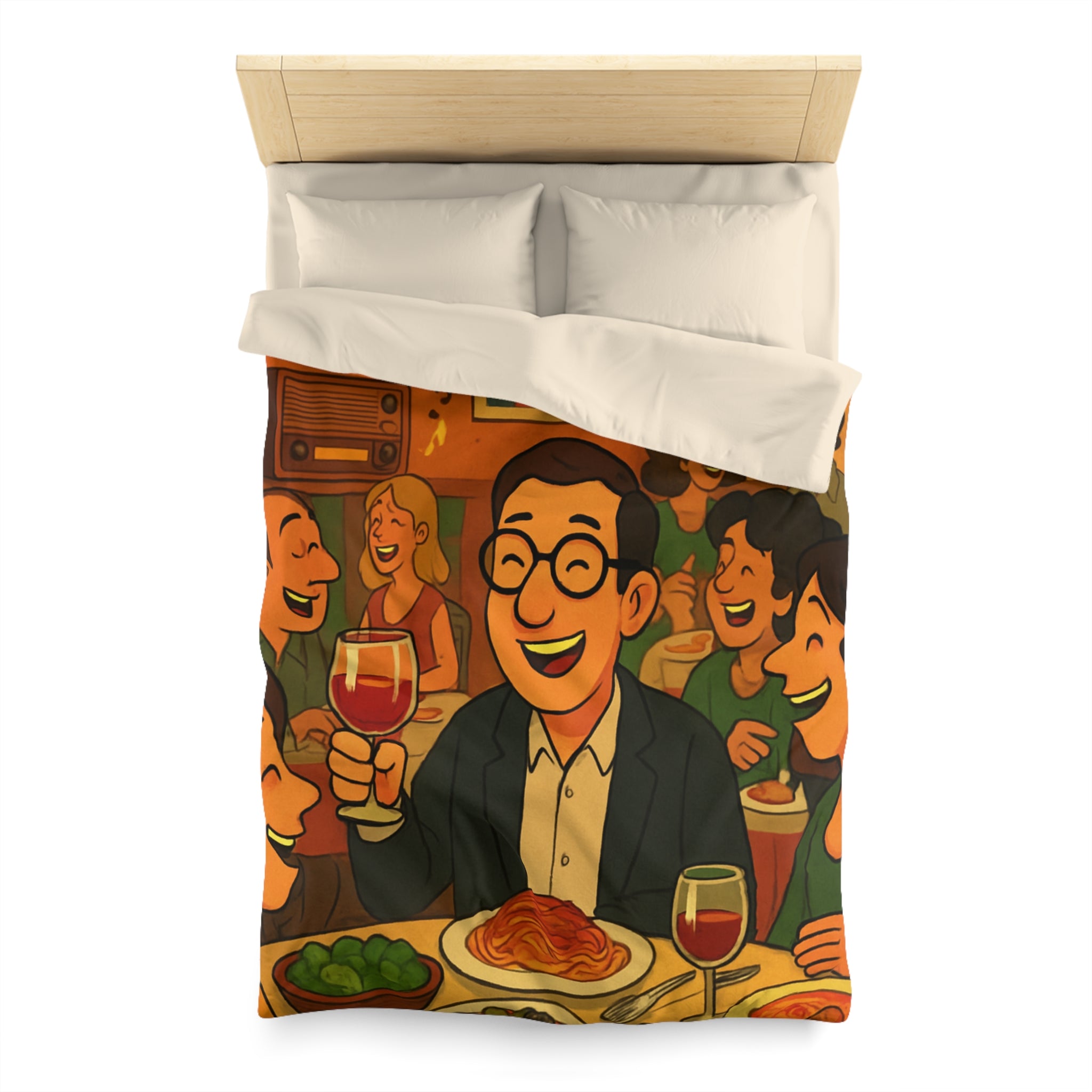 Housse de Couette Microfibre Illustration Unique Design Moderne Décoration Intérieure Raffinée