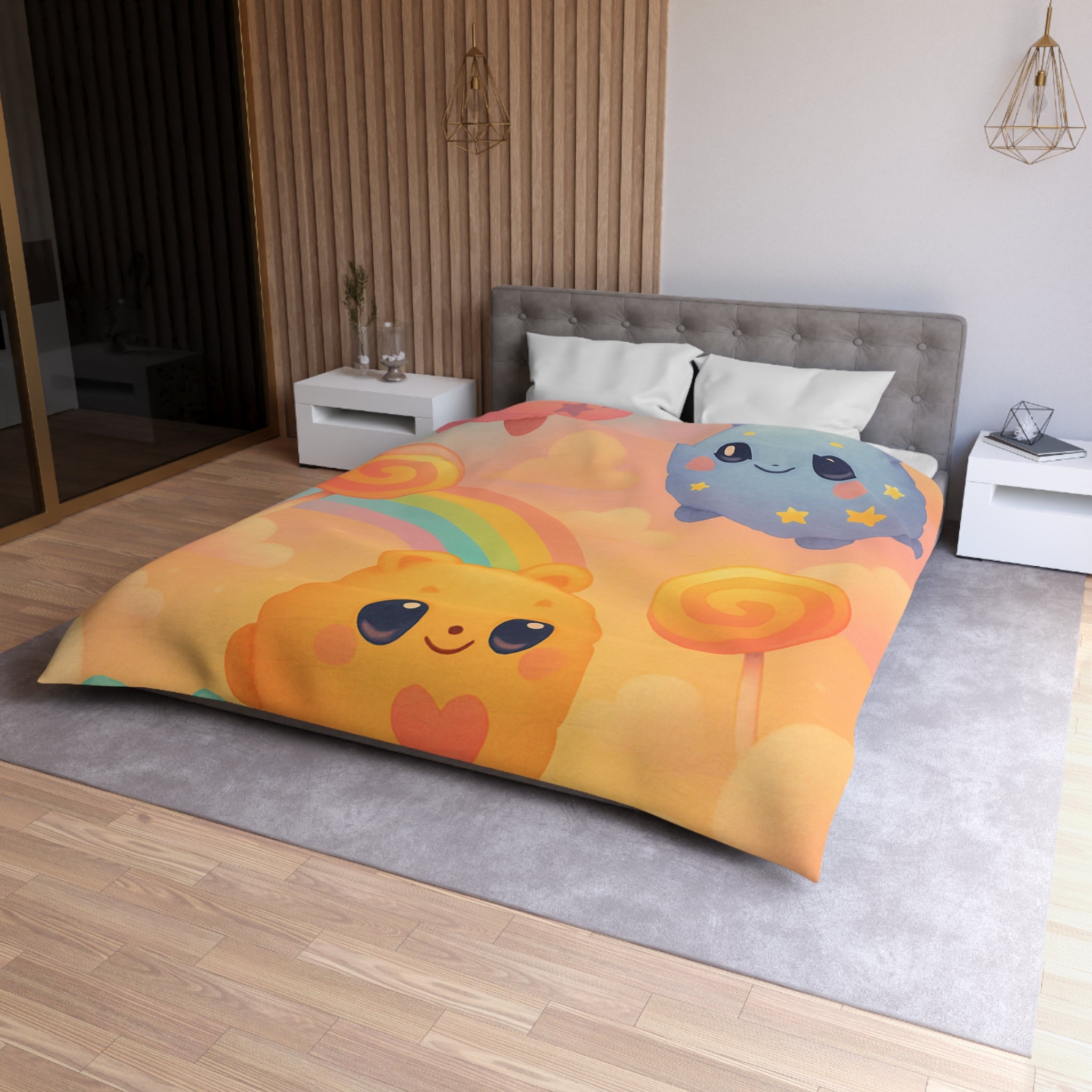 Housse de Couette Microfibre Design Artistique Moderne Décoration Chambre Confort Premium