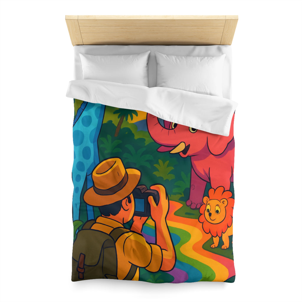 Housse de Couette Microfibre Illustration Unique Design Moderne Décoration Intérieure Raffinée