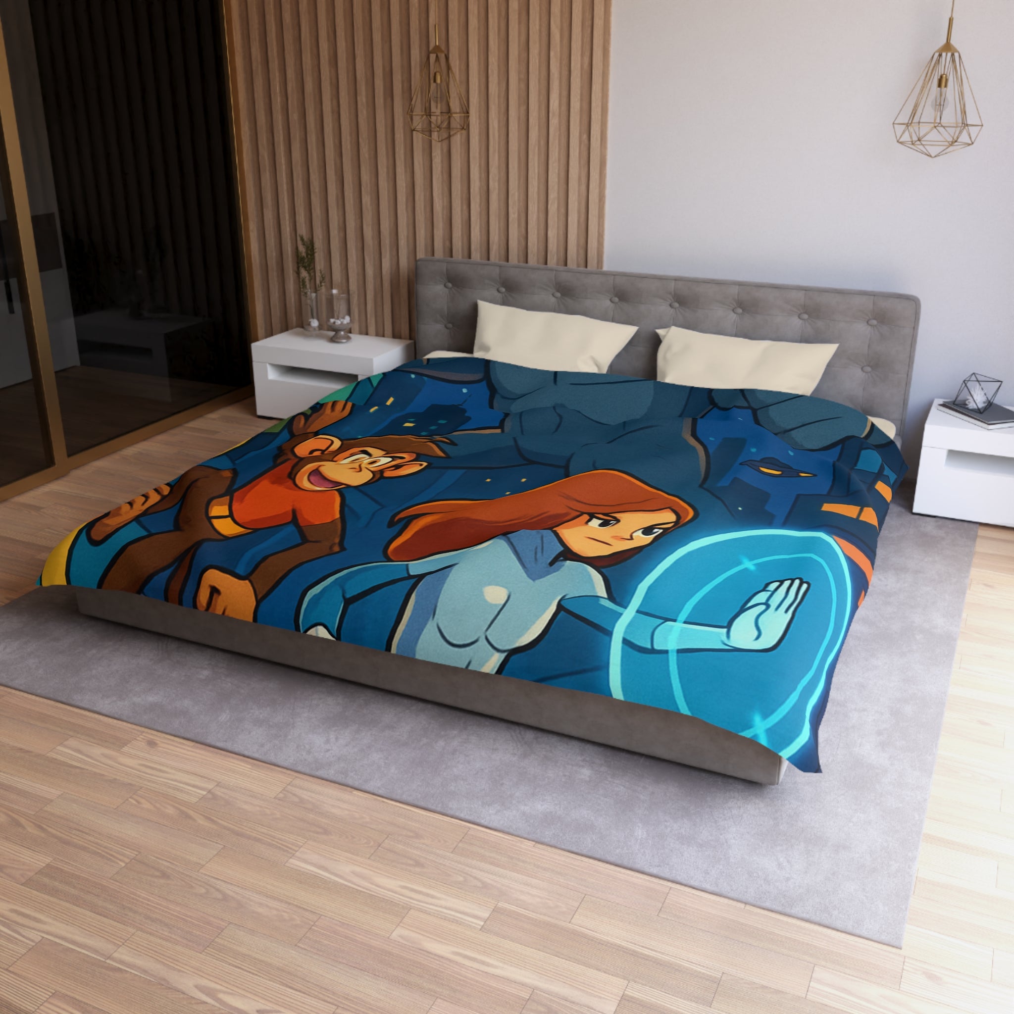 Housse de Couette Microfibre Création Artistique Moderne Design Exclusif Décoration Chambre