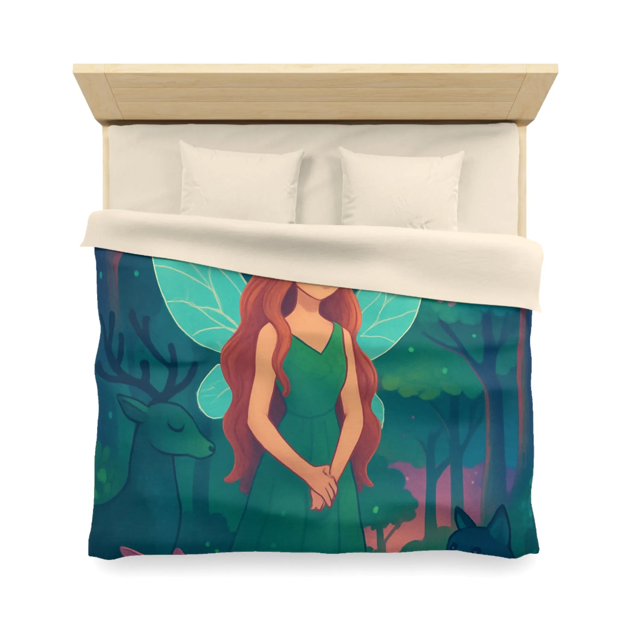 Enchantement forestier féerique avec créatures magiques pour une atmosphère de chambre paisible