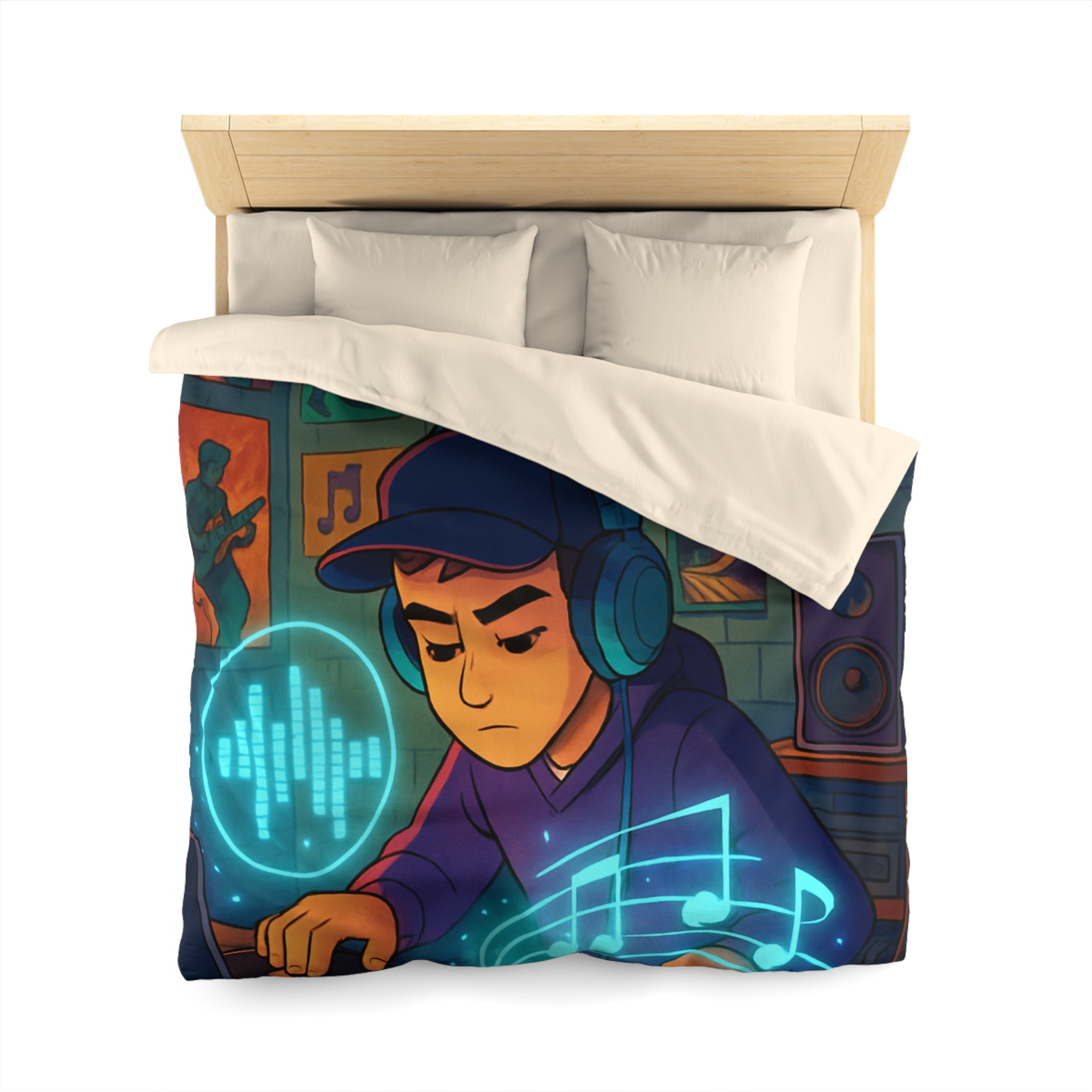 Housse de Couette Microfibre Illustration Unique Design Moderne Décoration Intérieure Raffinée