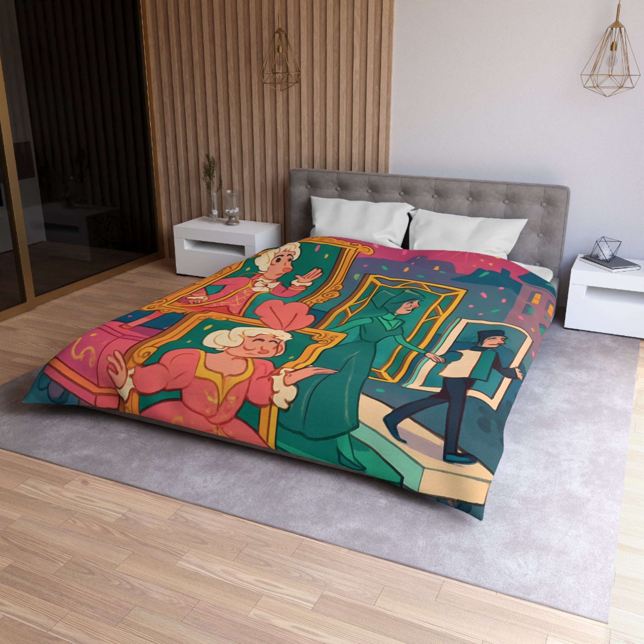 Rêveries Festives : Motifs Baroques Animés pour Embellir Votre Chambre à Coucher