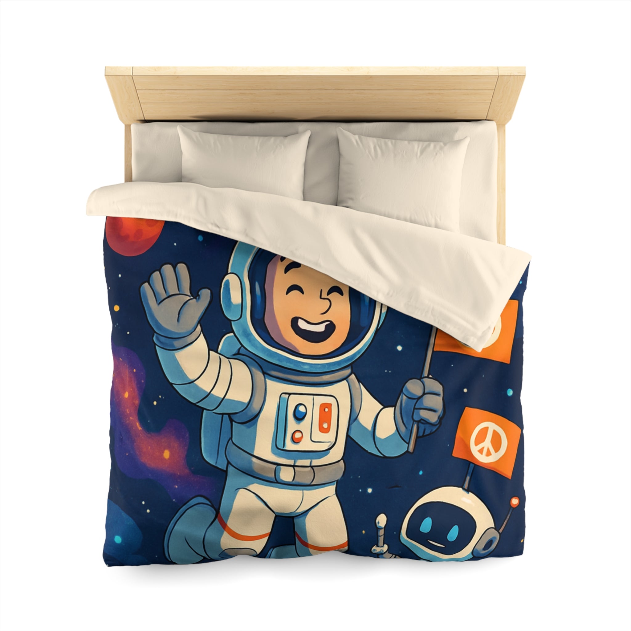 Housse de Couette Microfibre Motif Créatif Original Style Contemporain Chambre Élégante