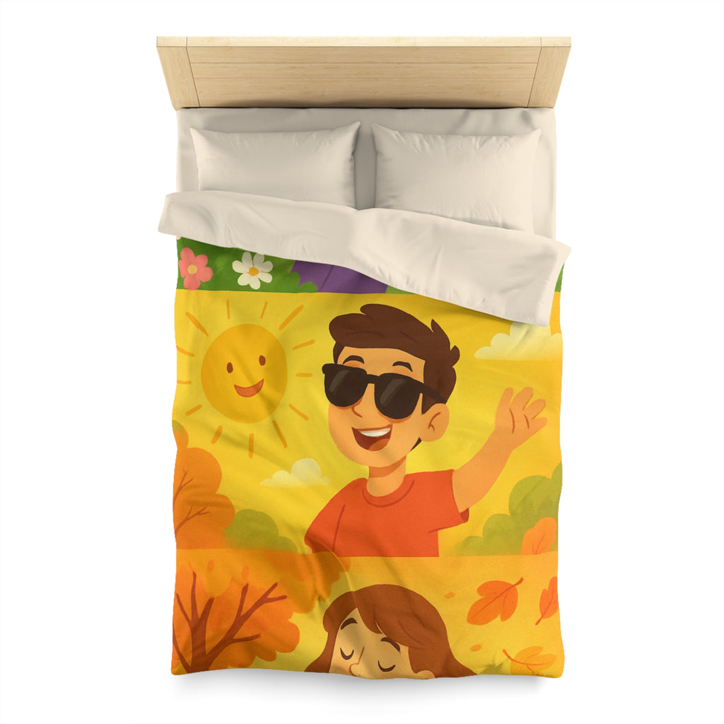 Housse de Couette Microfibre Design Artistique Moderne Décoration Chambre Confort Premium