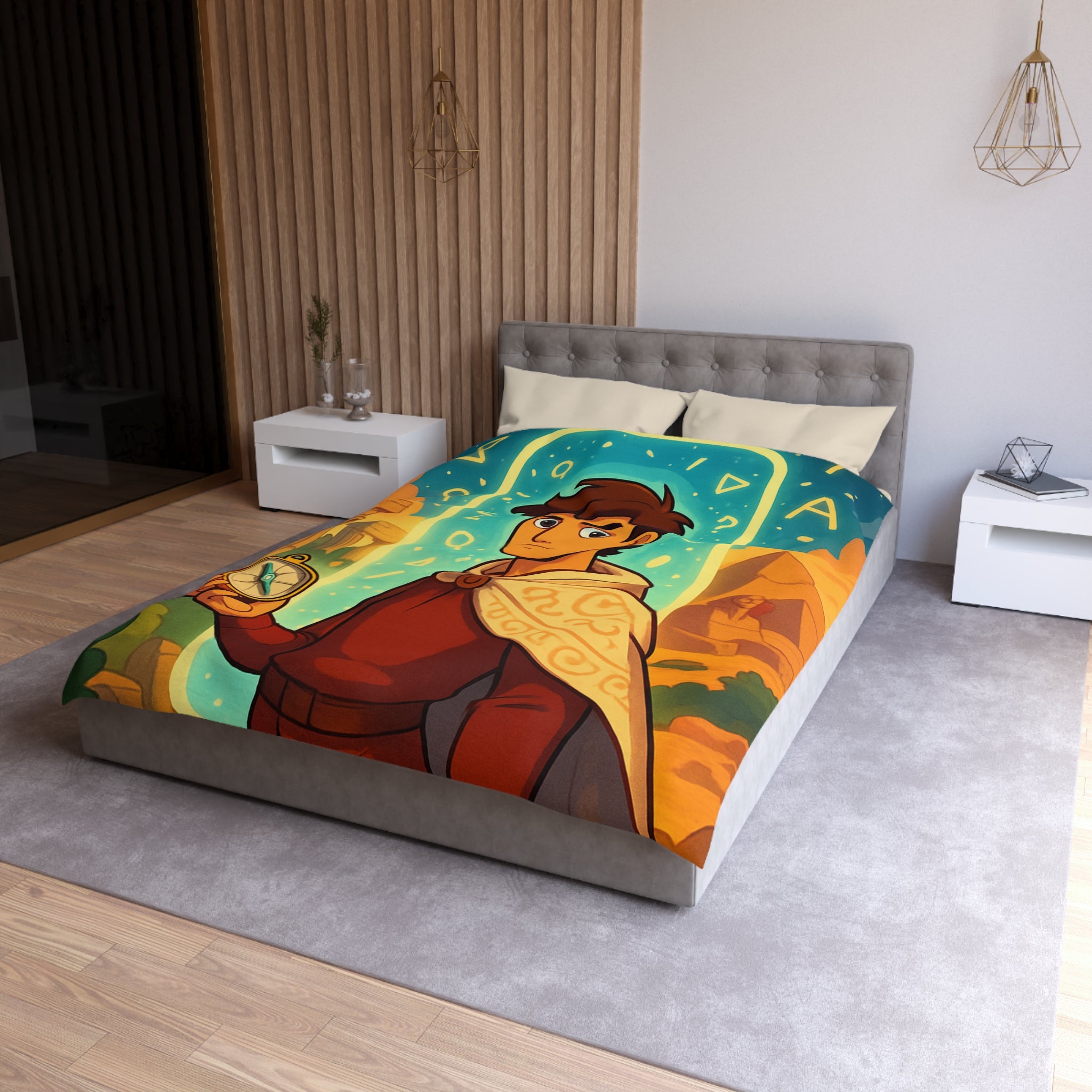 Housse de Couette Microfibre Design Artistique Moderne Décoration Chambre Confort Premium