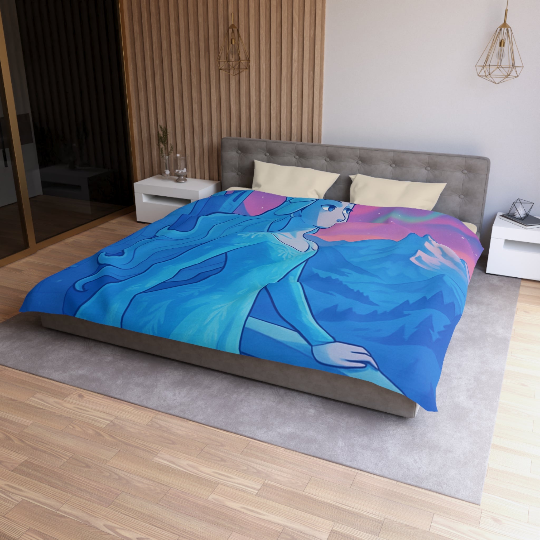 Housse de Couette Microfibre Design Artistique Moderne Décoration Chambre Confort Premium