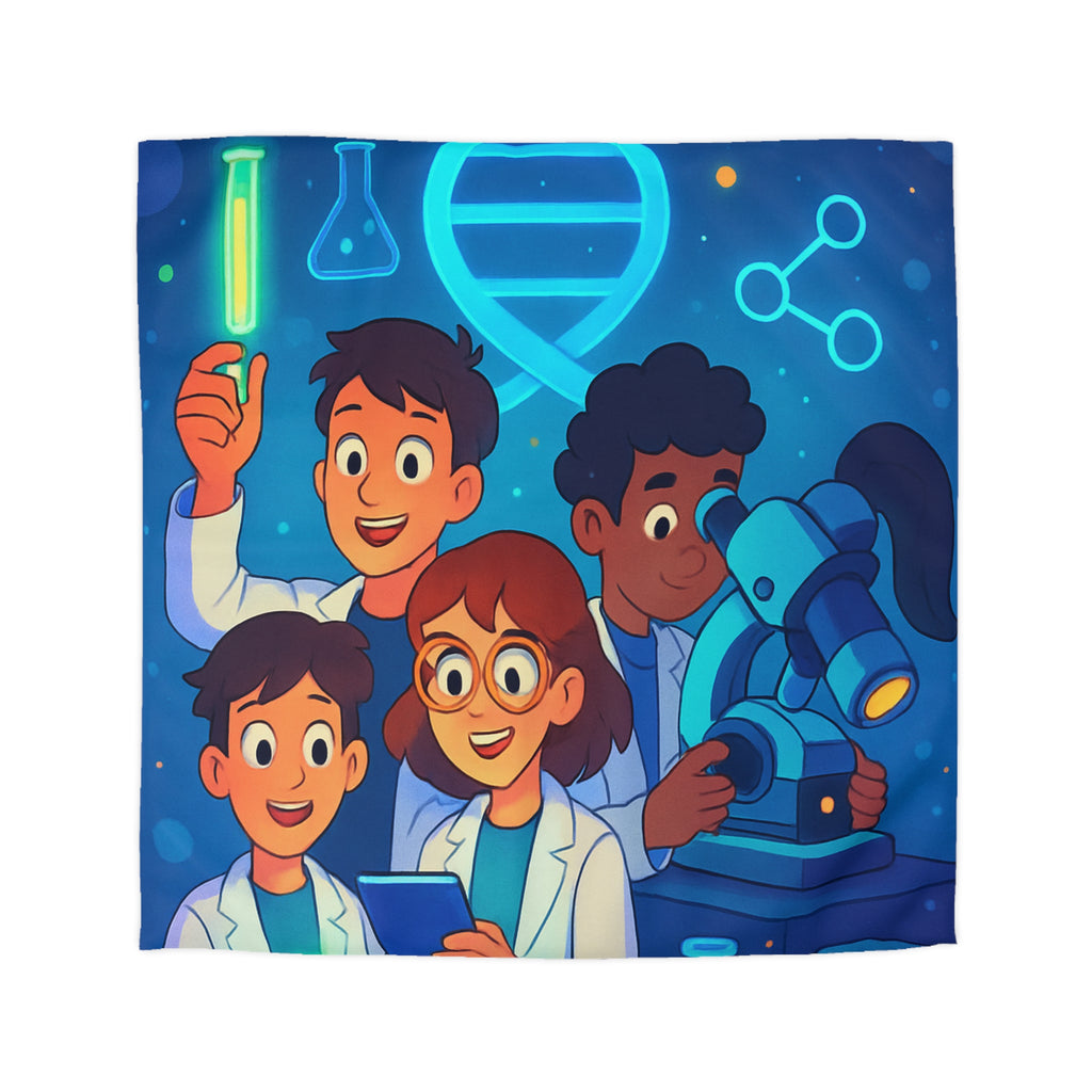 Housse de couette science fun pour enfants avec motifs ADN et chimie amusante