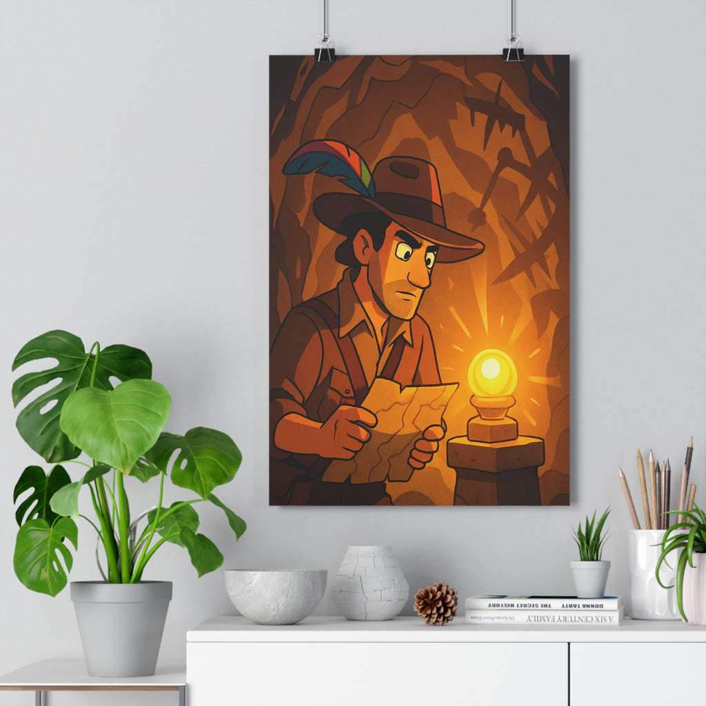 Poster décoratif anime aventure mystère bureau caverne lumineux chaud exploration moderne 30x46 cm chambre