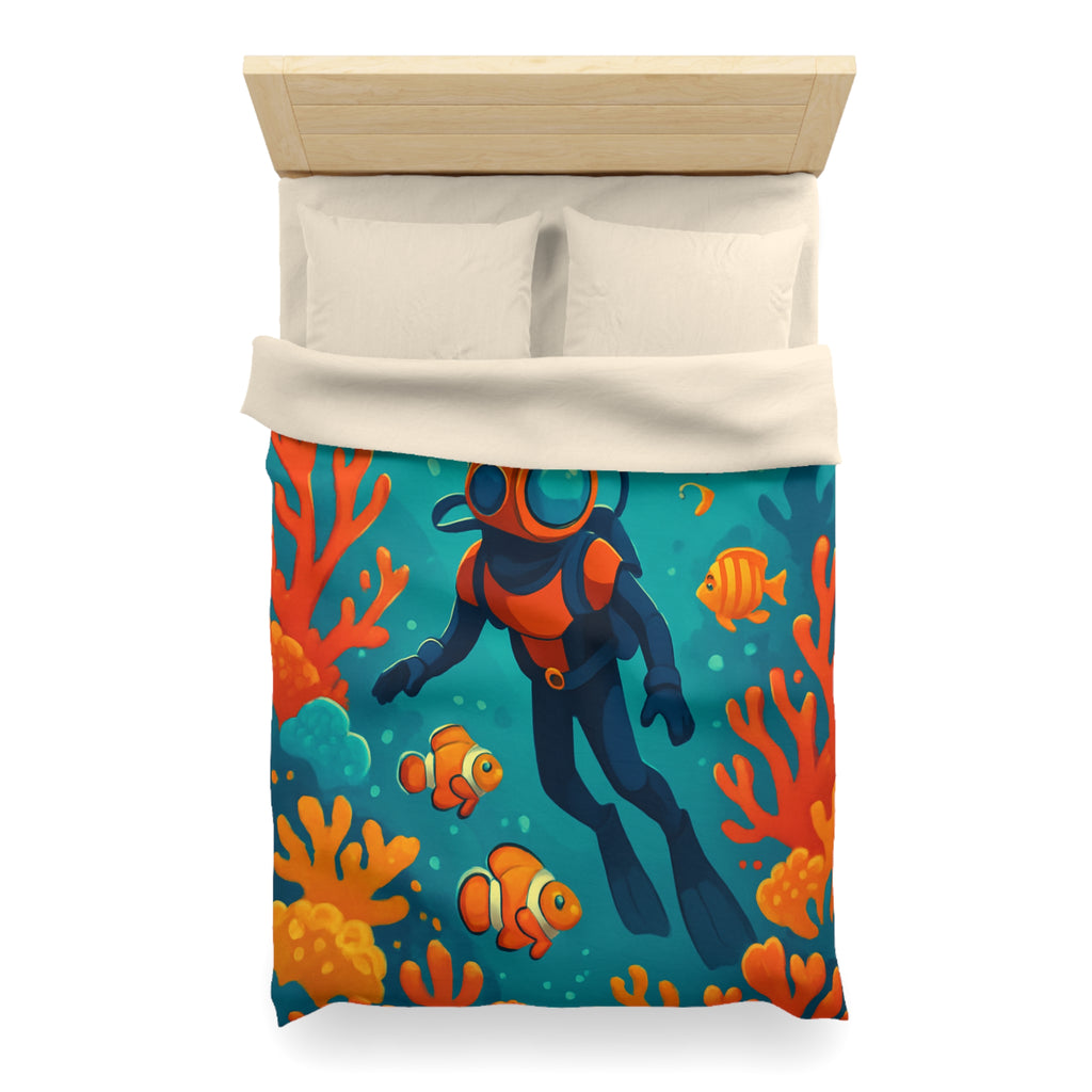 Housse de Couette Microfibre Illustration Unique Design Moderne Décoration Intérieure Raffinée