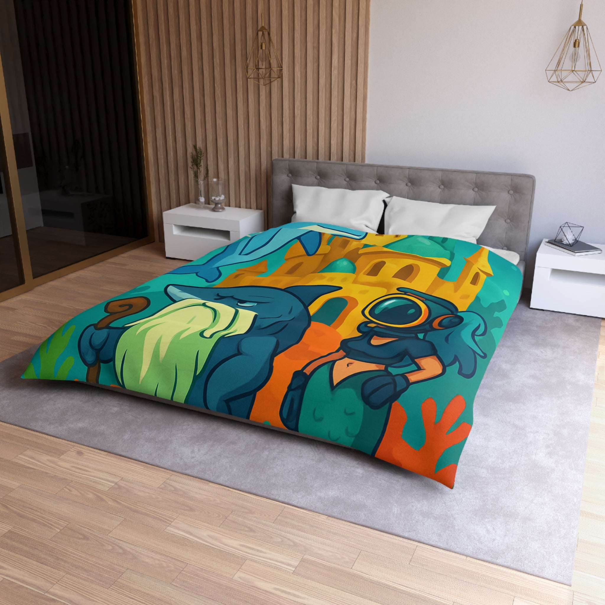 Housse de Couette Microfibre Création Artistique Moderne Design Exclusif Décoration Chambre