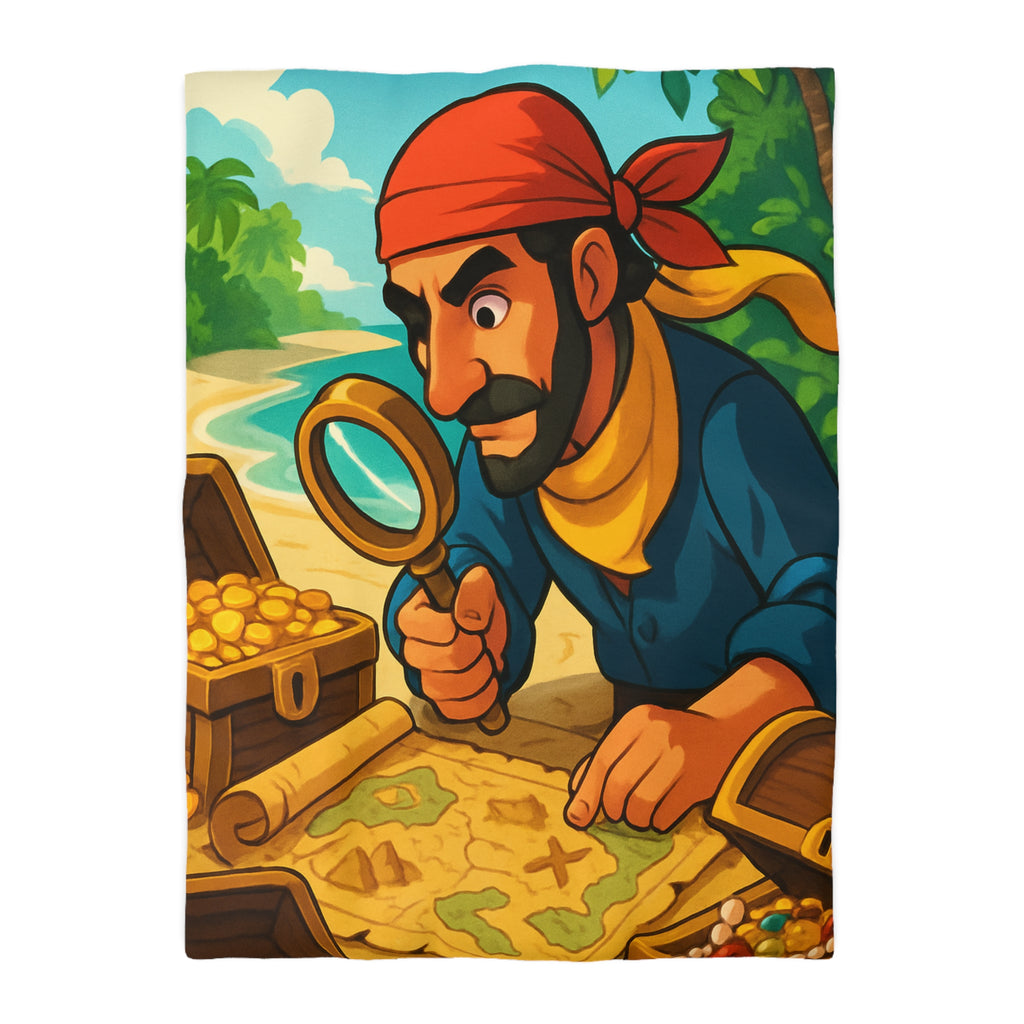 Housse de couette pirate au trésor tropical pour chambre d'enfant aventureuse