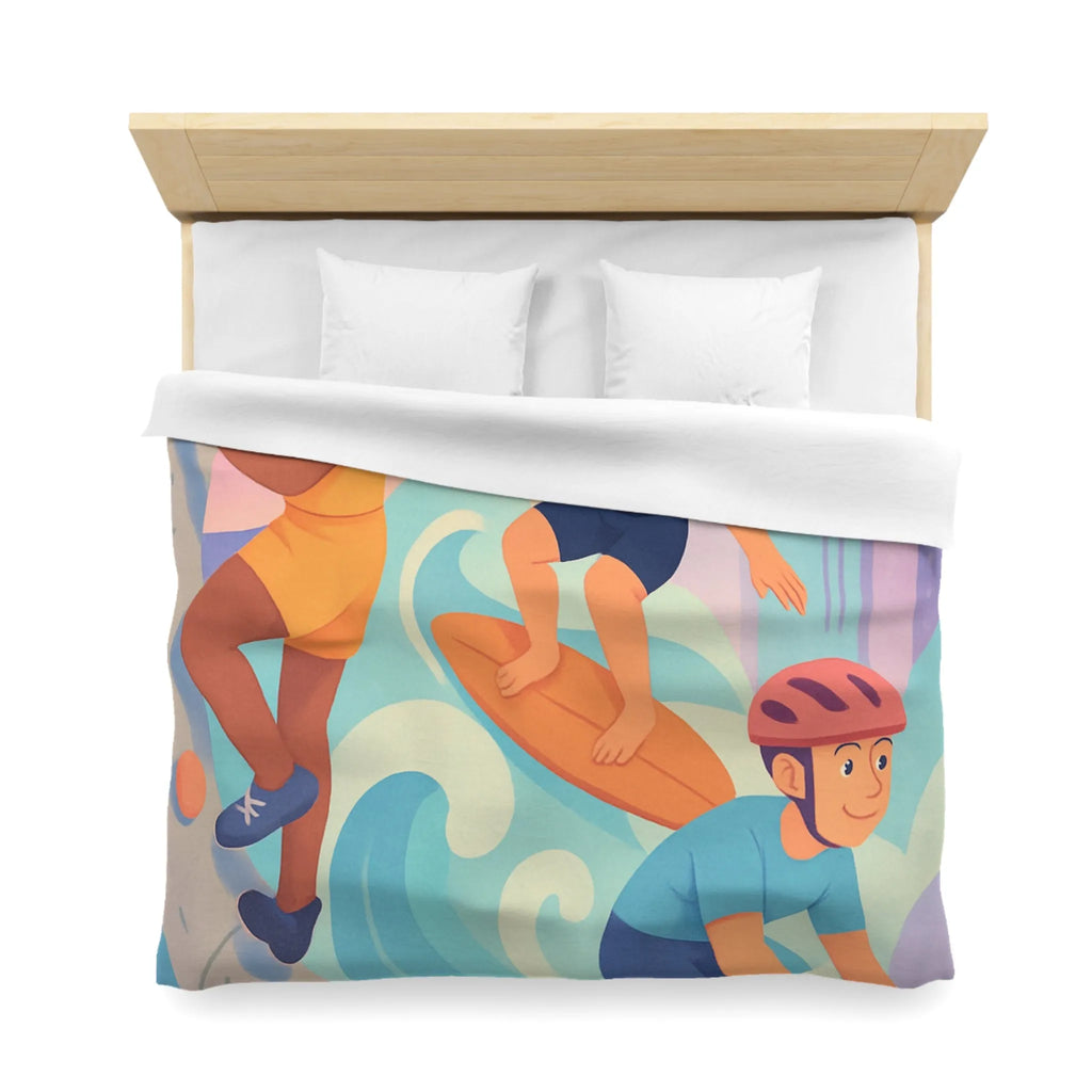 Housse de Couette Microfibre Art Graphique Contemporain Style Décoratif Chambre Tendance