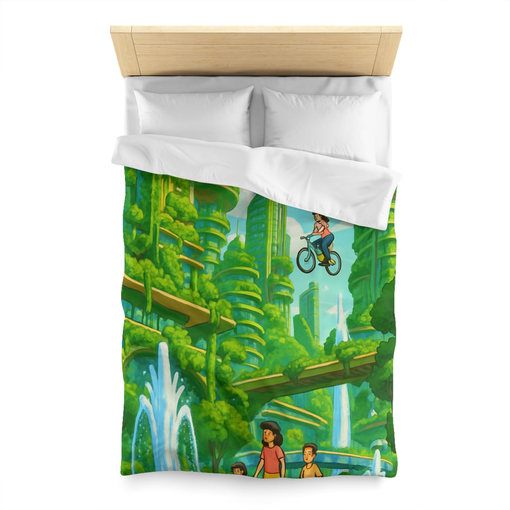 Housse de Couette Microfibre Design Artistique Moderne Décoration Chambre Confort Premium