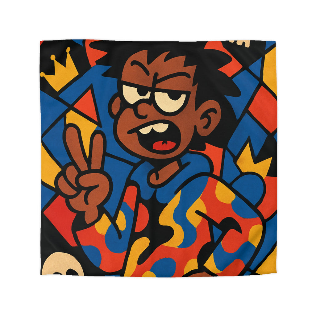 Housse de Couette Vibrante avec Motifs de Crânes et Couronnes pour Adolescents Créatifs