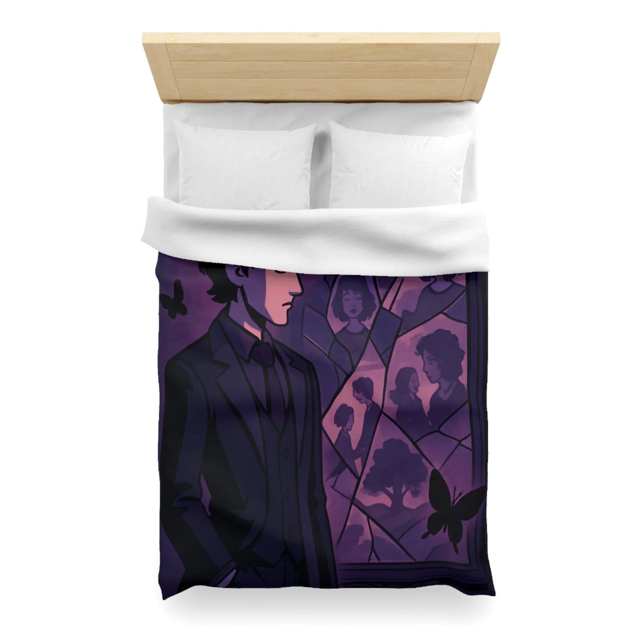 Housse de Couette Microfibre Art Graphique Contemporain Style Décoratif Chambre Tendance