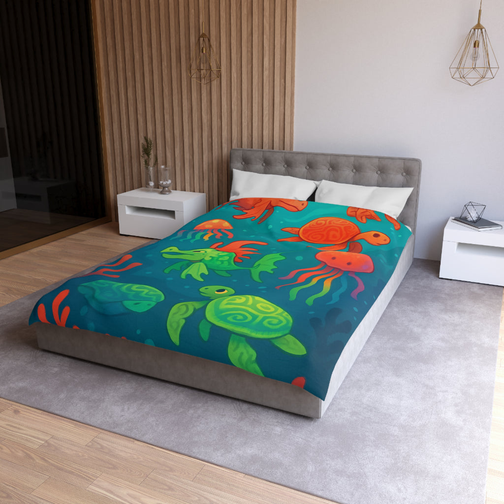 Housse de Couette Microfibre Illustration Unique Design Moderne Décoration Intérieure Raffinée