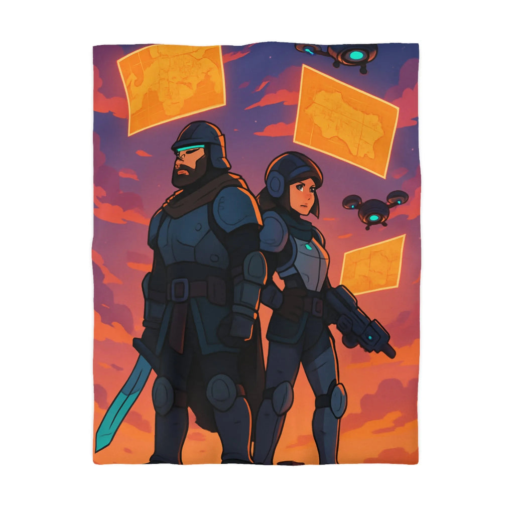 Explorez des mondes futuristes avec cette housse de couette au design captivant