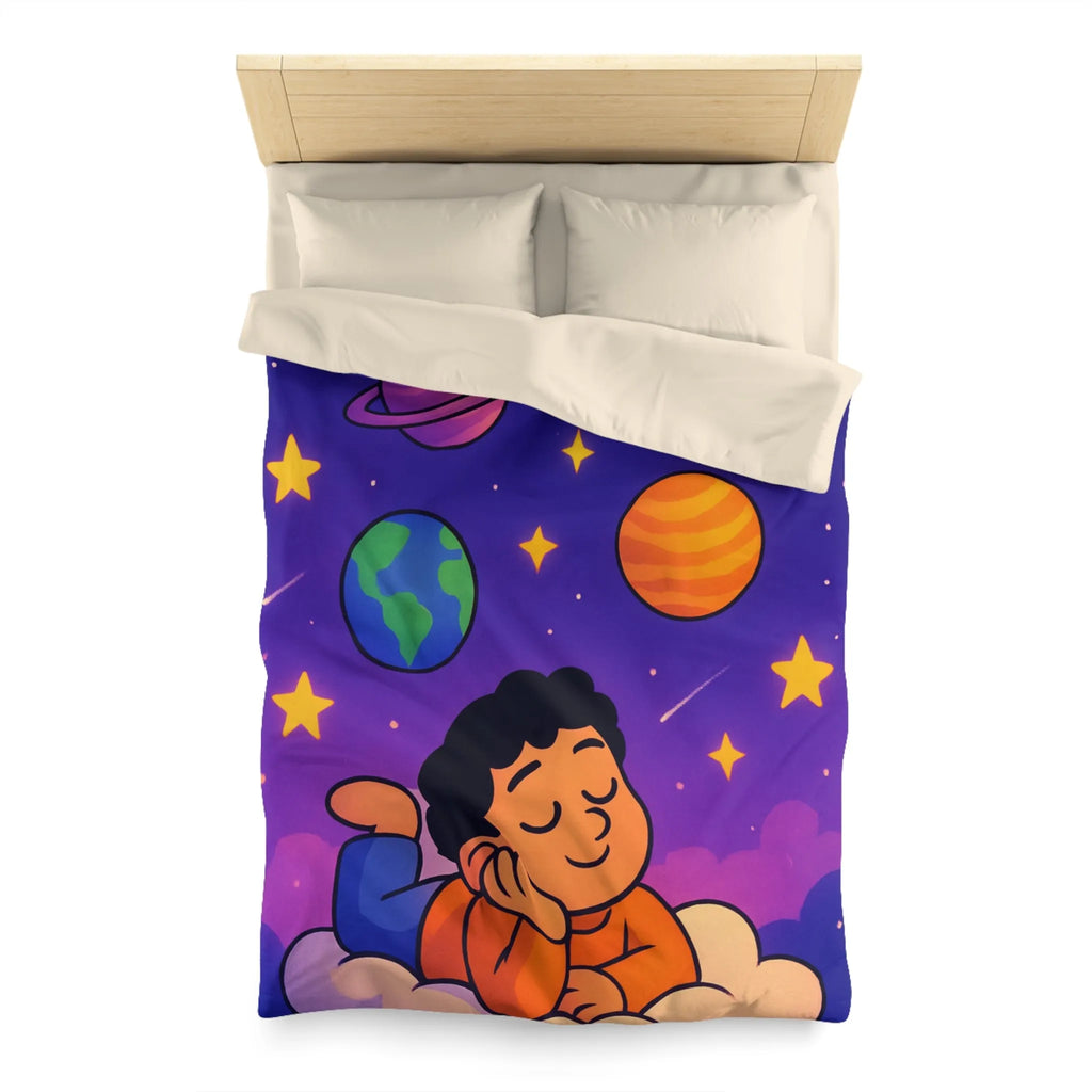 Housse de couette enfant cosmos rêve étoiles planètes univers magique et coloré