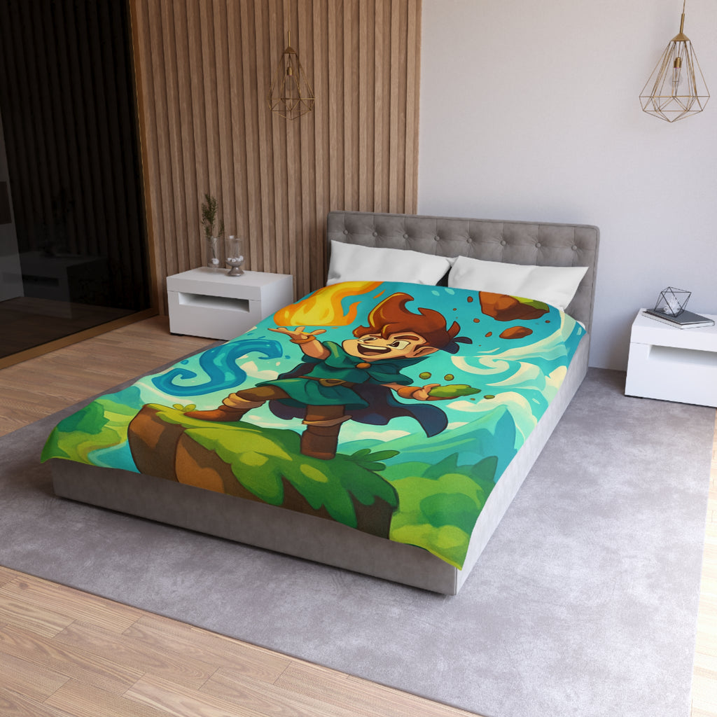 Housse de Couette Microfibre Motif Créatif Original Style Contemporain Chambre Élégante