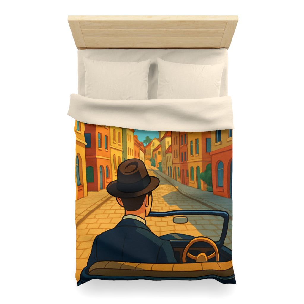 Housse de Couette Microfibre Motif Créatif Original Style Contemporain Chambre Élégante