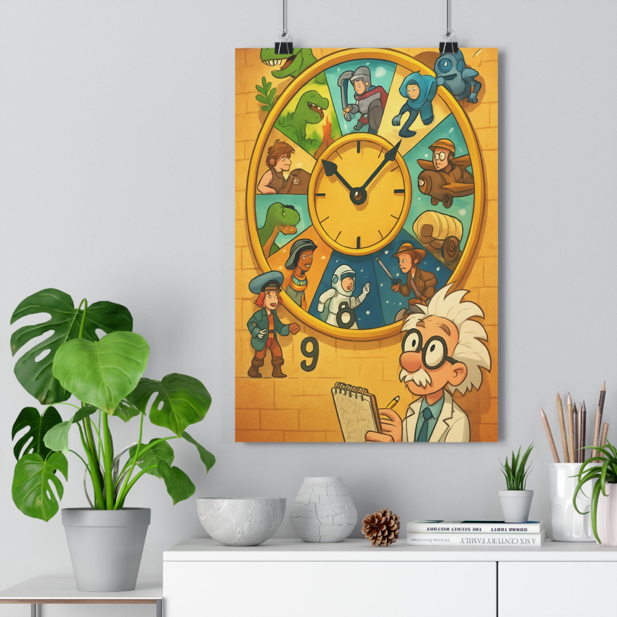 Poster décoratif steampunk rétro futuriste aventure horloge salon chambre élégant mur couleurs qualité unique